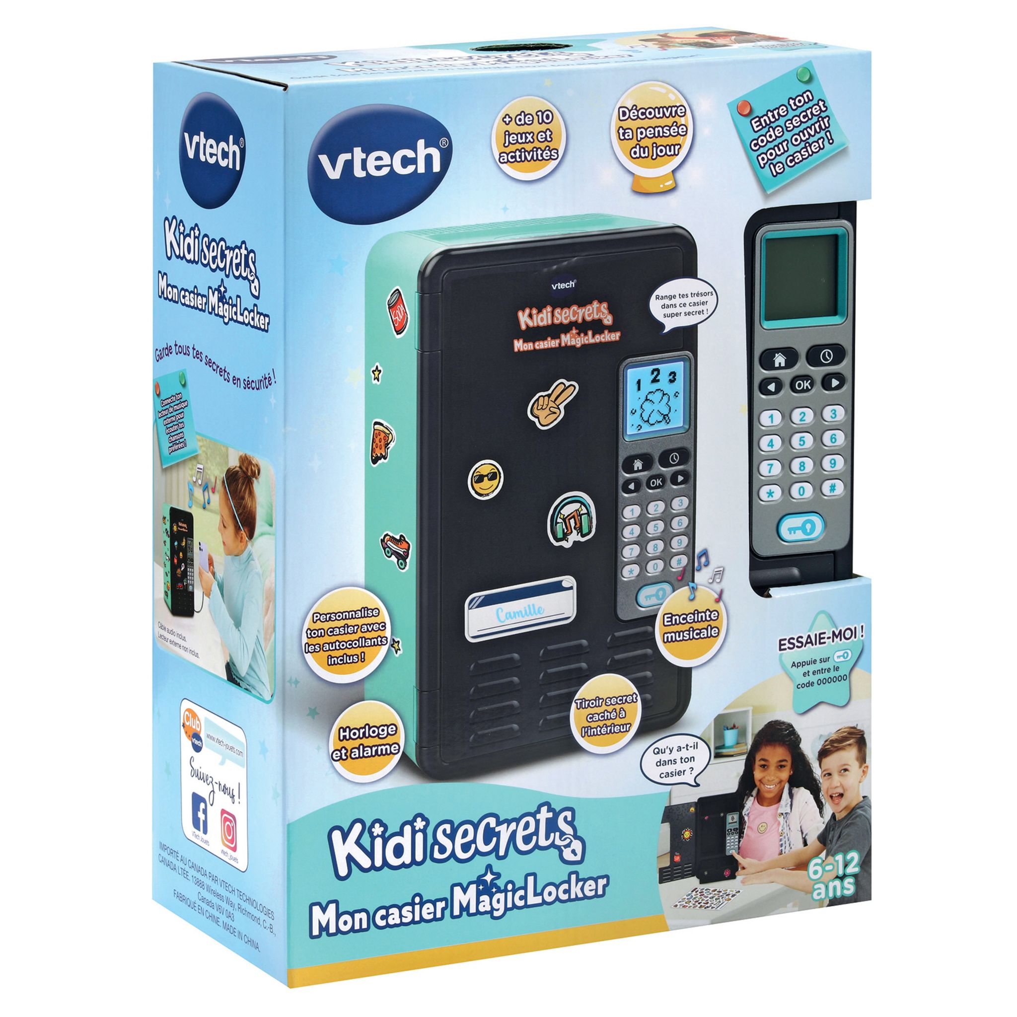 Voir la diapositive 2 : VTECH Mon casier MagicLocker Bleu/Noir