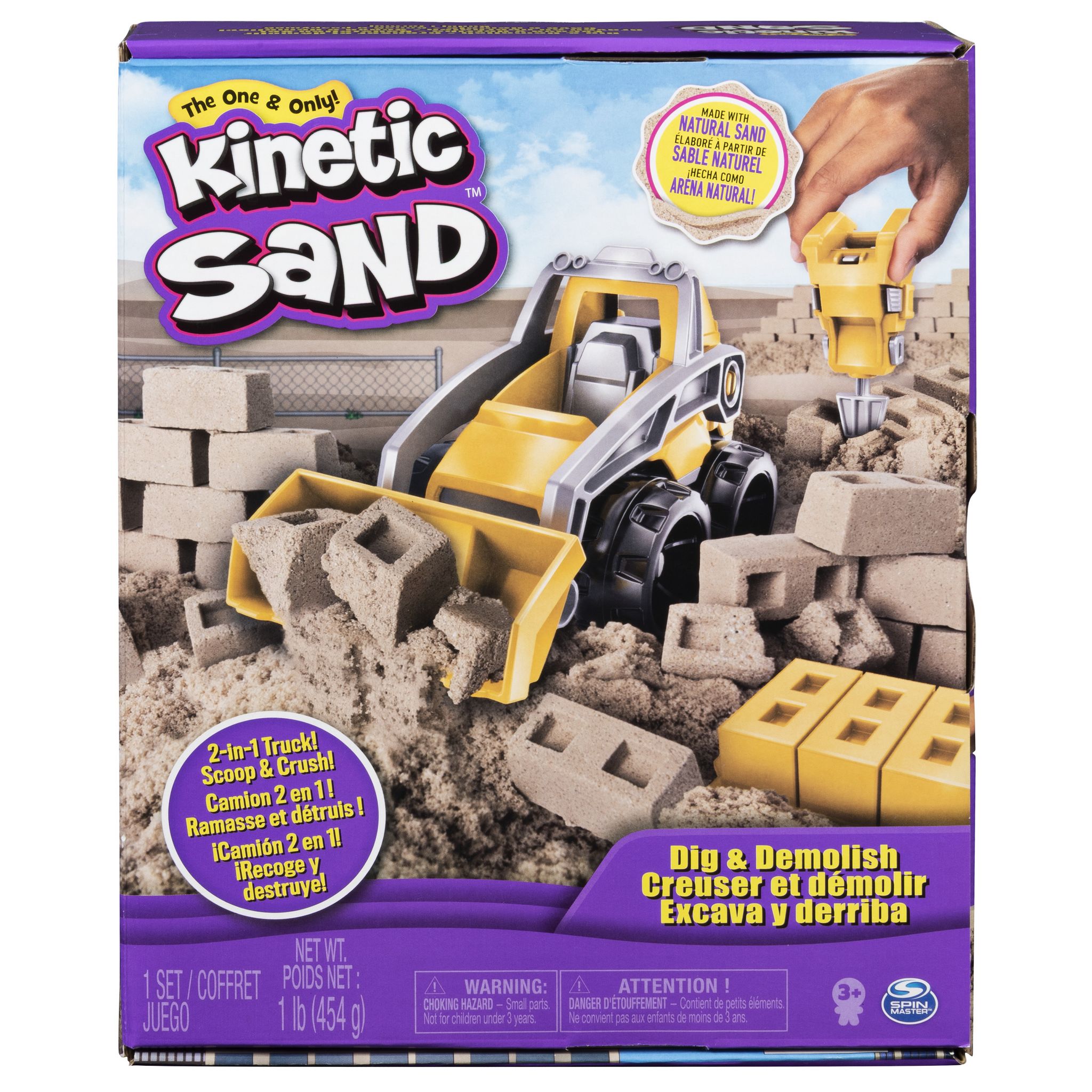 Coffret Chantier Kinetic Sand 280g - Sable à Modeler Non Salissant | Enfants Dès 3 Ans
