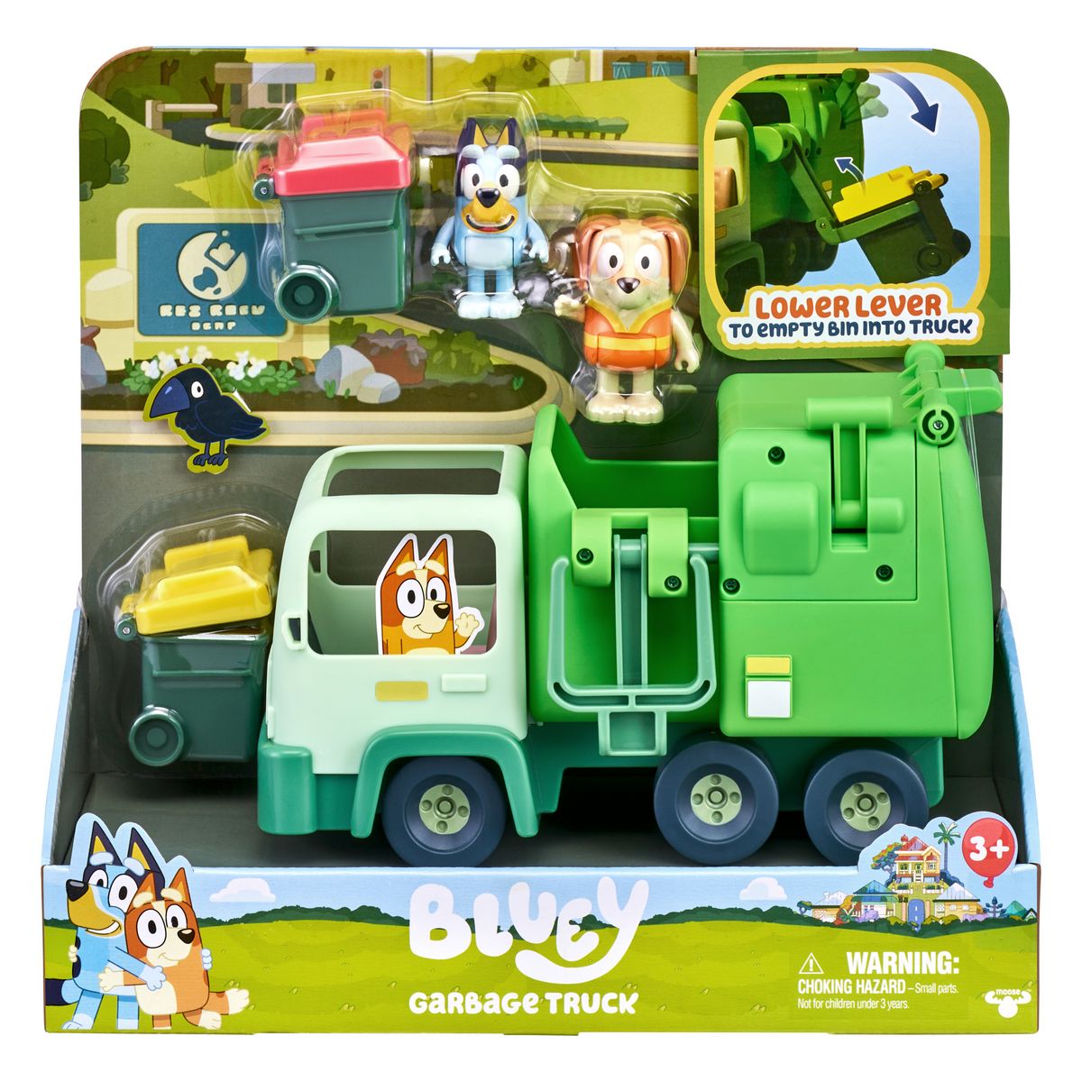 MOOSE Véhicule Camion Poubelle Bluey