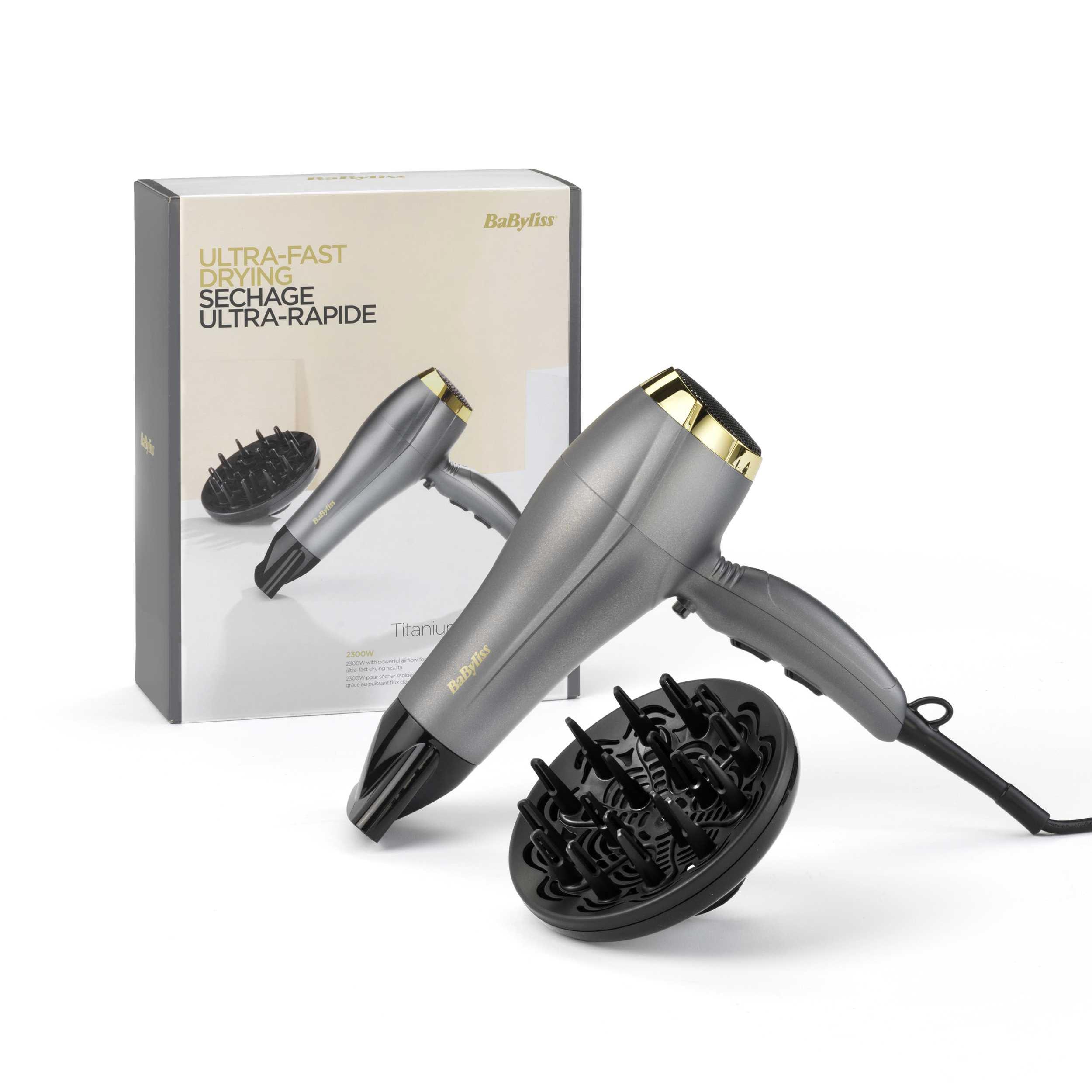 Voir la diapositive 3 : BABYLISS Sèche cheveux avec diffuseur 5513TE - Gris