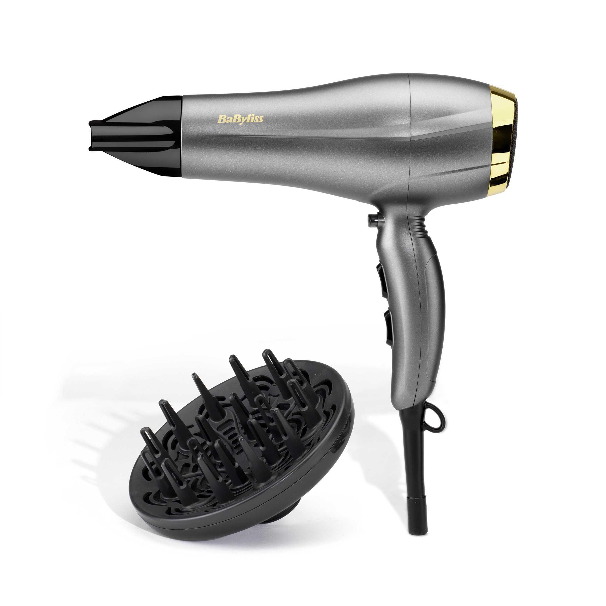 Voir la diapositive 4 : BABYLISS Sèche cheveux avec diffuseur 5513TE - Gris