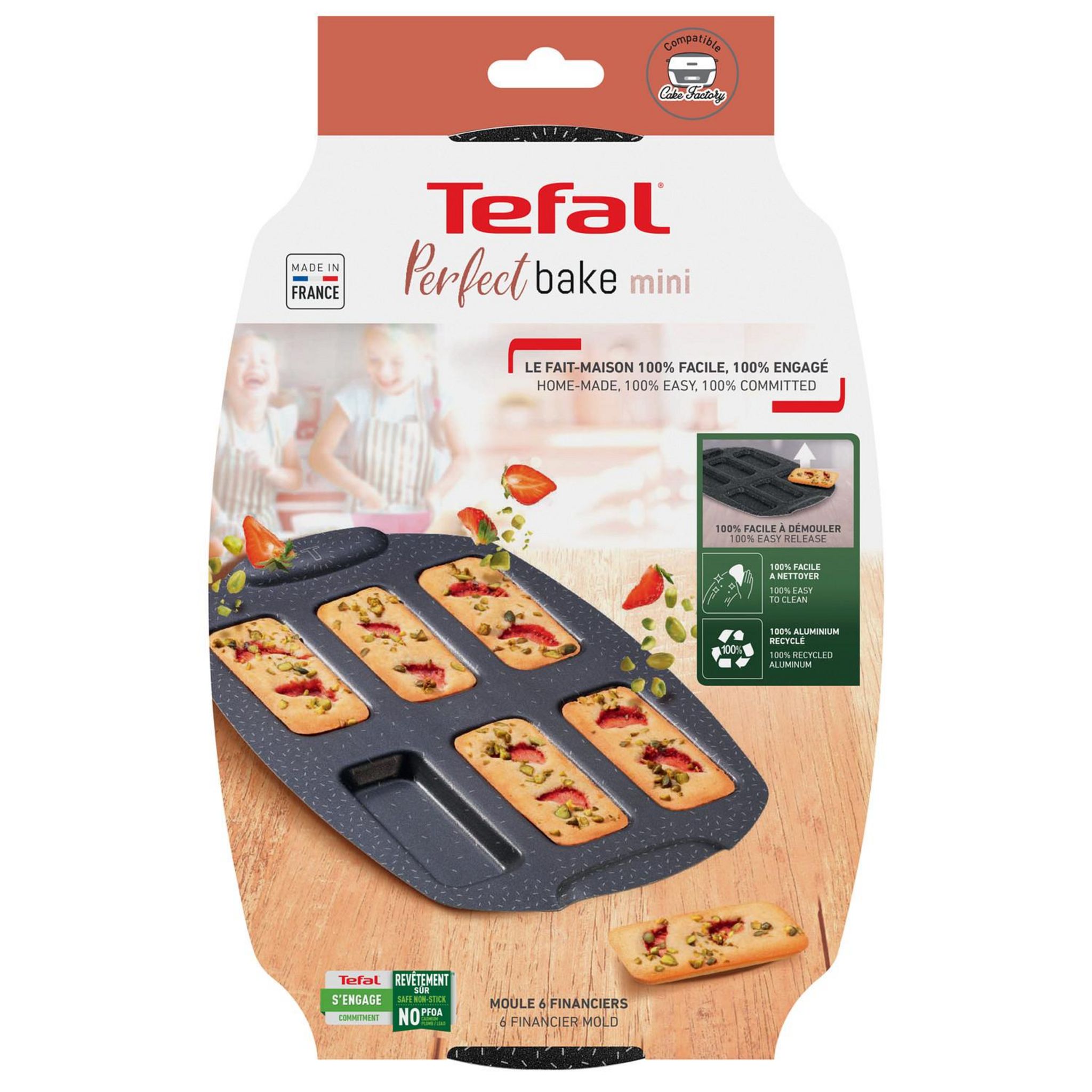 Voir la diapositive 8 : TEFAL Moule 6 mini financiers Perfectbake