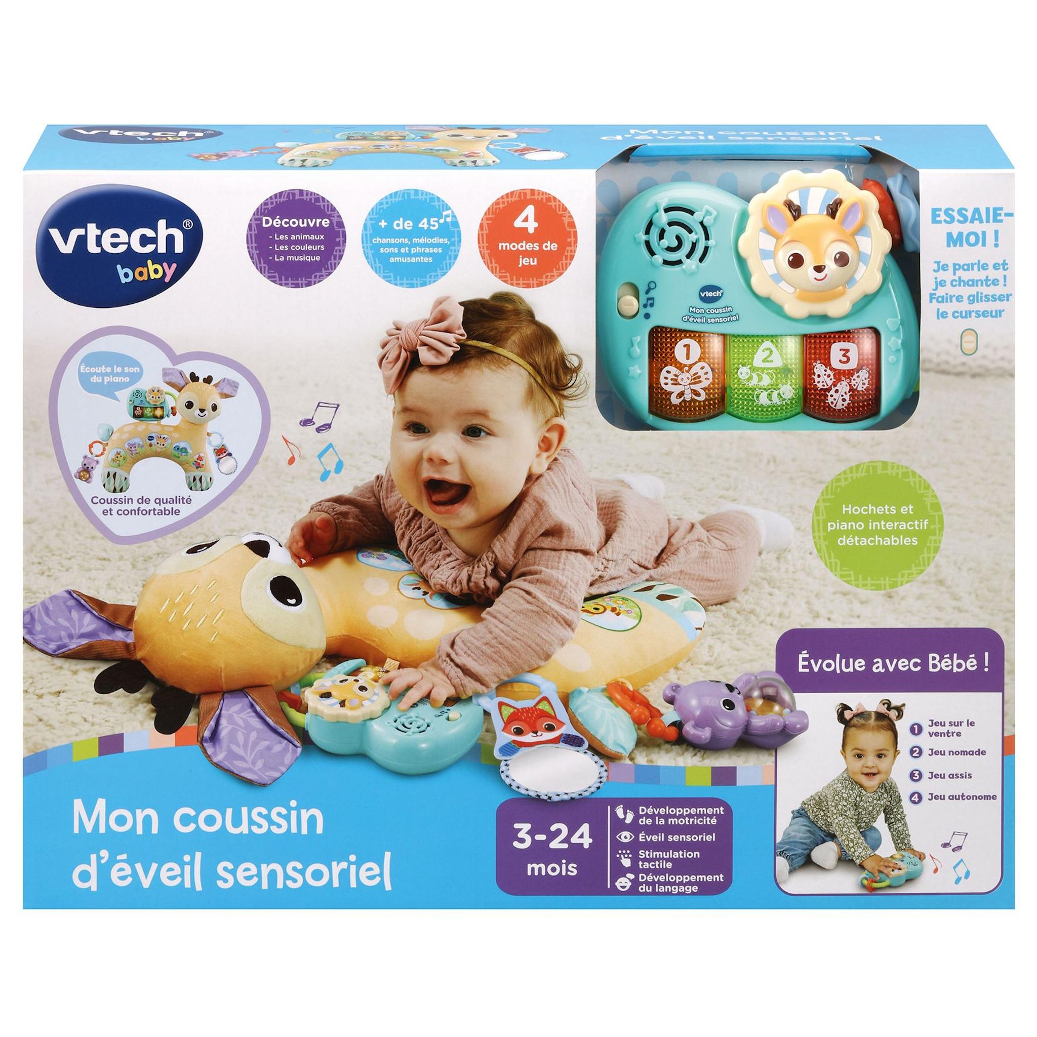 Voir la diapositive 5 : VTECH Mon Coussin D'éveil Sensoriel