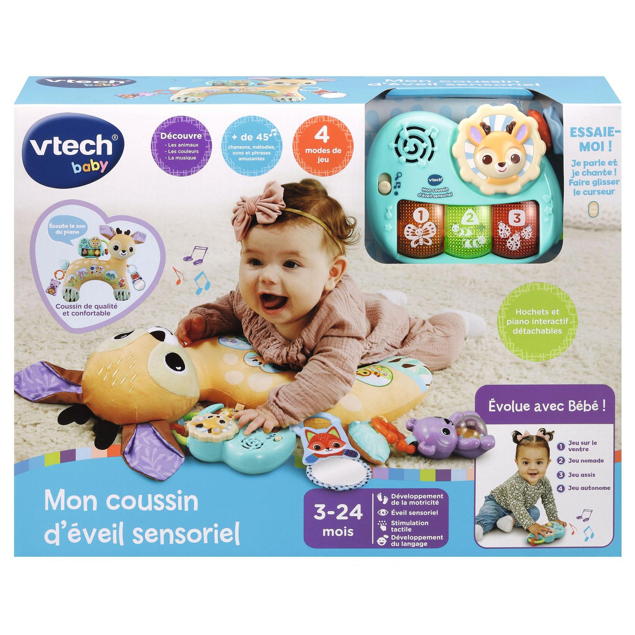 Voir la diapositive 7 : VTECH Mon Coussin D'éveil Sensoriel