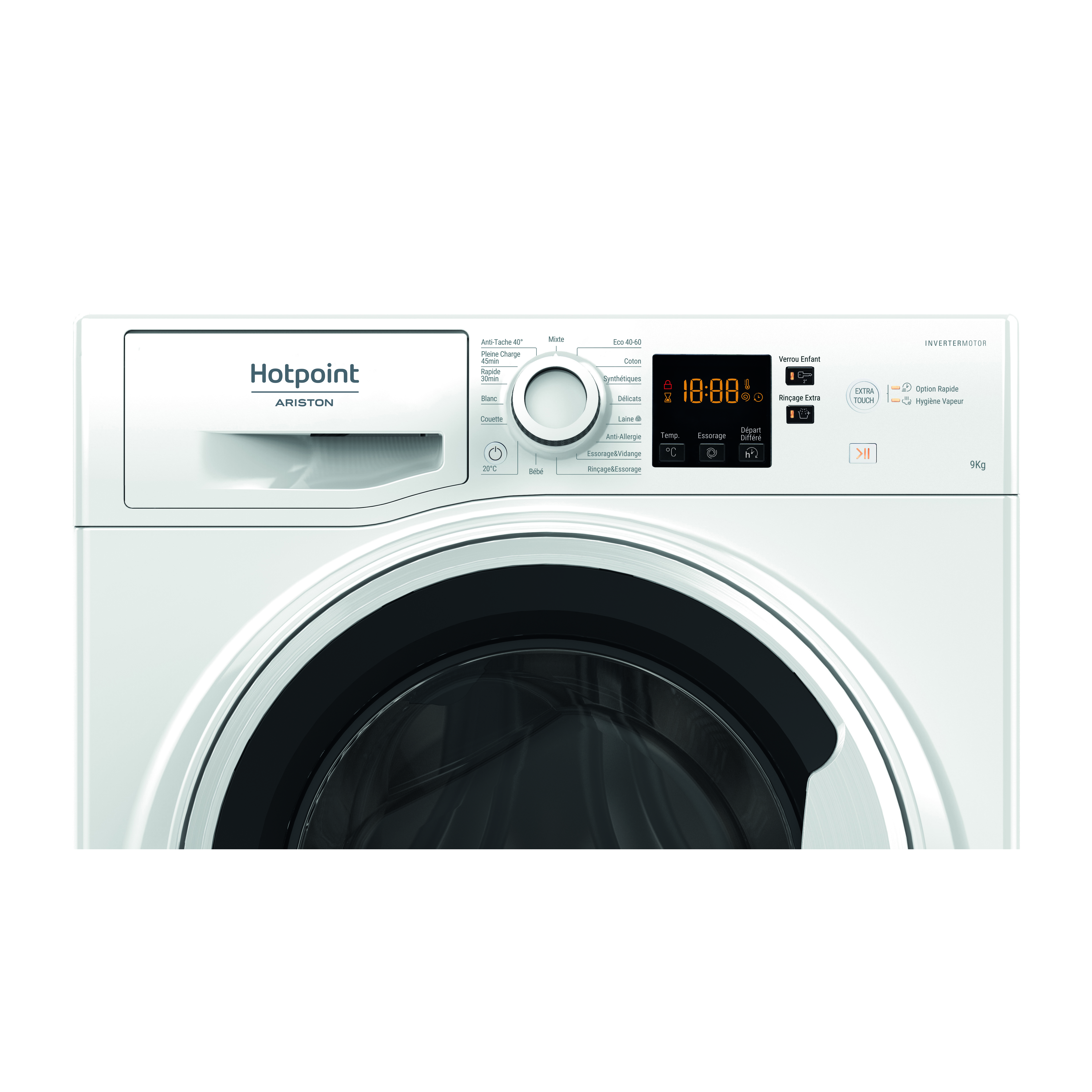 Voir la diapositive 5 : HOTPOINT Lave linge hublot à induction NS944CWWFRN, 9 kg, 1400 T/min, C