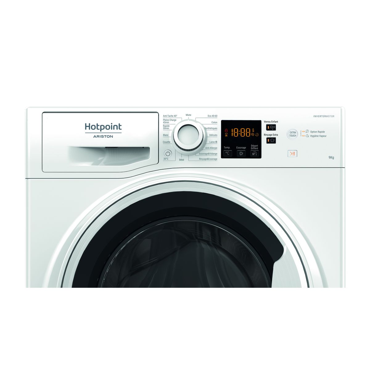 HOTPOINT Lave linge hublot à induction NS944CWWFRN, 9 kg, 1400 T/min, C