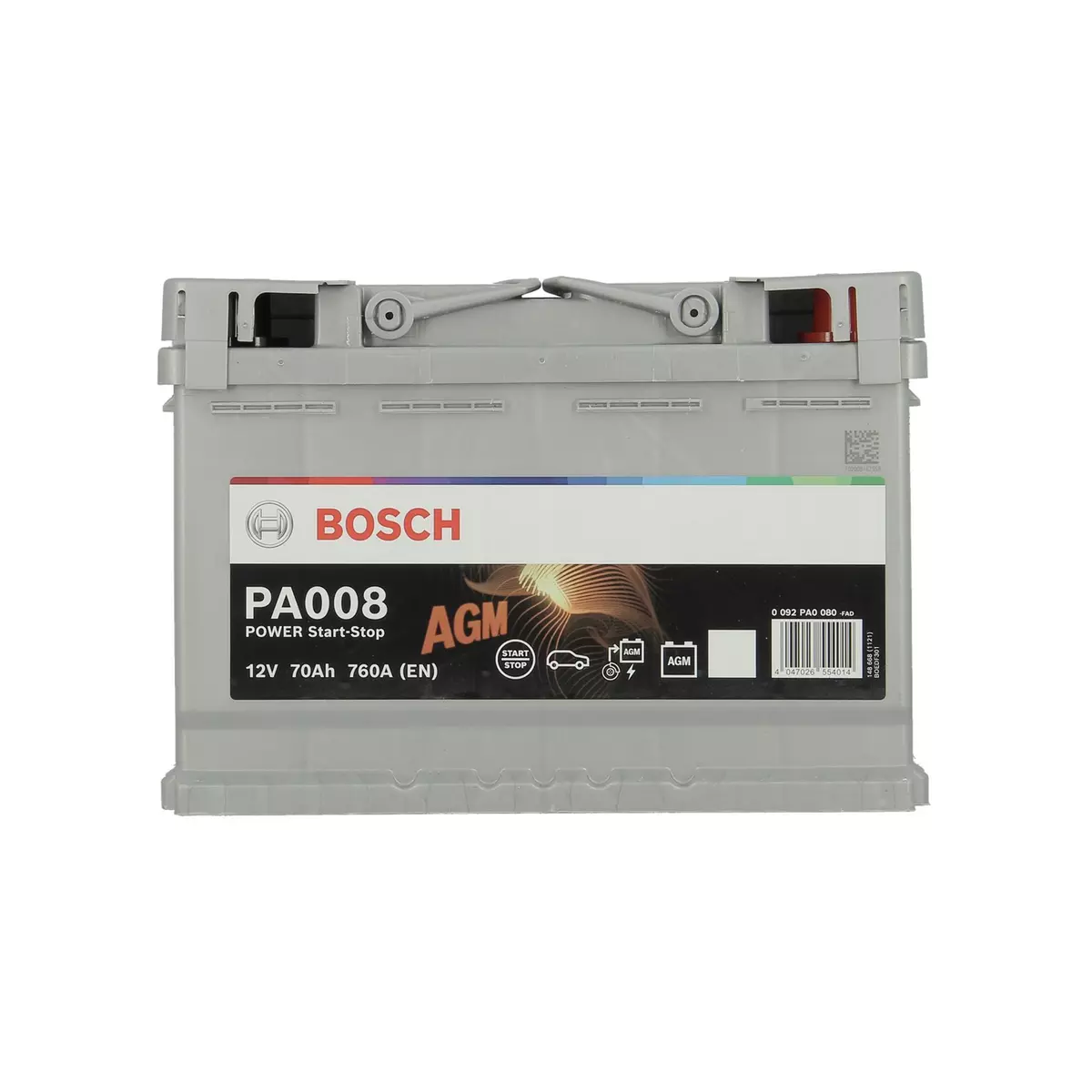 BOSCH Batterie pour voiture 70Ah 760A PA008