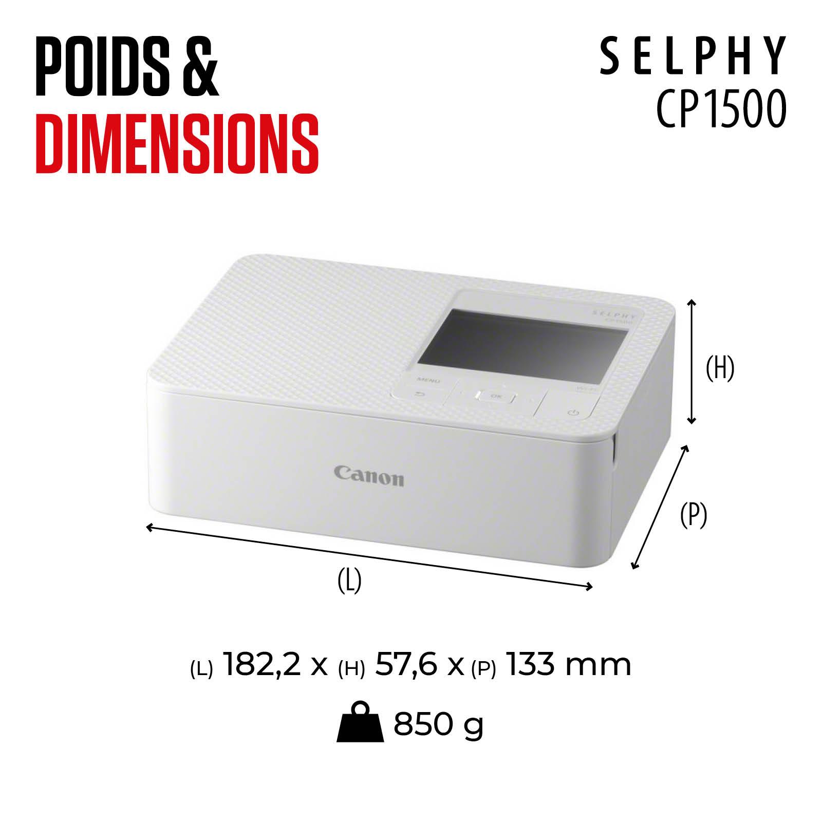 Voir la diapositive 5 : CANON Imprimante photo portable SELPHY CP1500 - Blanche