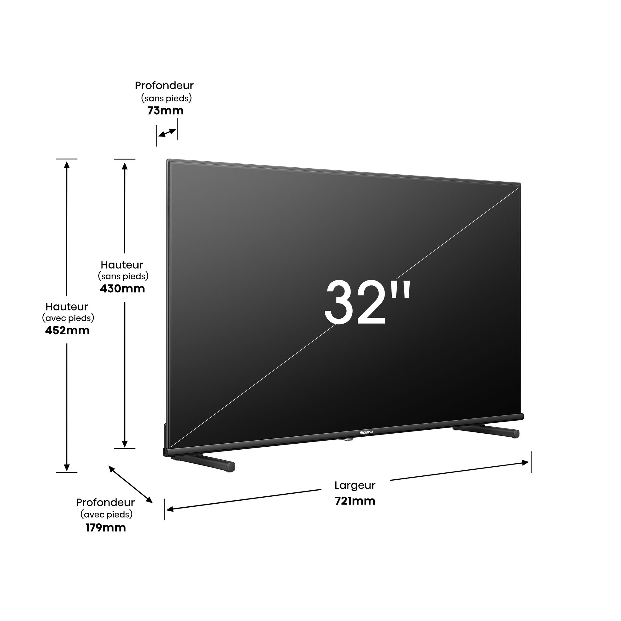 Voir la diapositive 8 : HISENSE 32A5KQ 2023 TV QLED Full HD 80 cm Smart TV