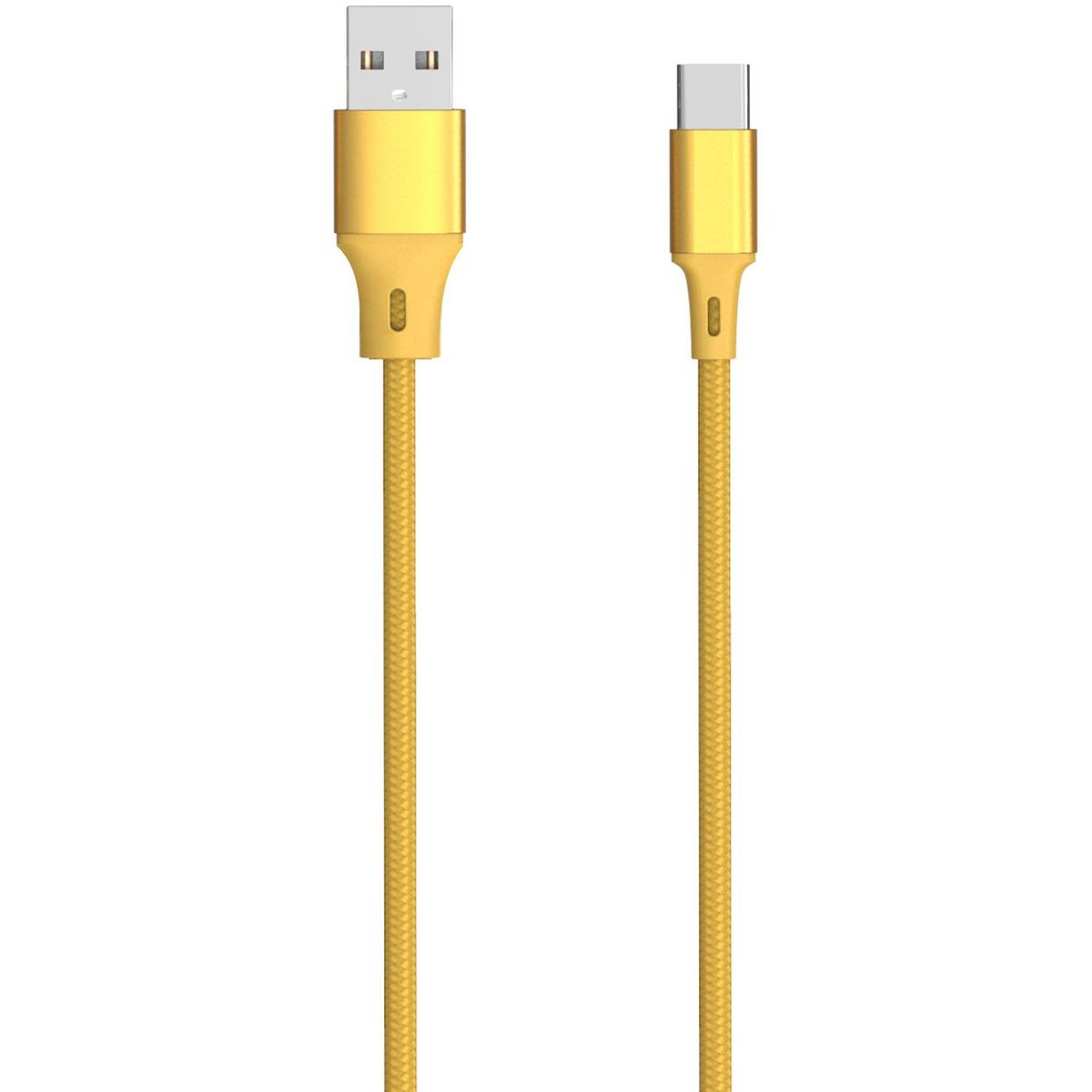 QILIVE Câble de charge USB A/USB C textile - Jaune