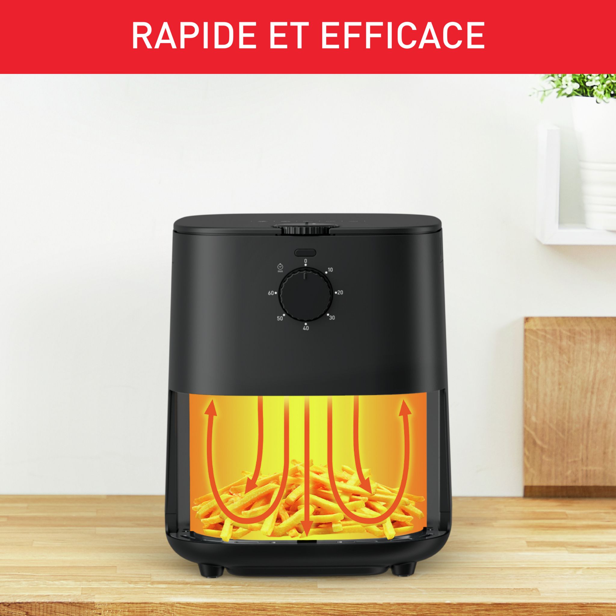 Voir la diapositive 8 : MOULINEX Friteuse électrique sans huile à air chaud EZ130810 - Noir