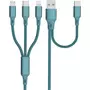 QILIVE Câble de charge Lightning / Micro/USB / USB C - Bleu