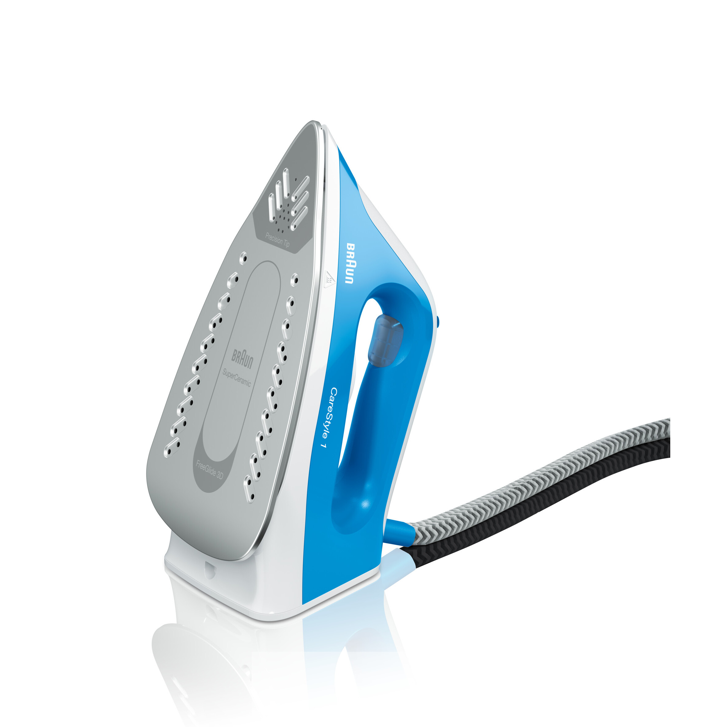 Voir la diapositive 3 : BRAUN Centrale vapeur IS1012BL - Blanc et bleu