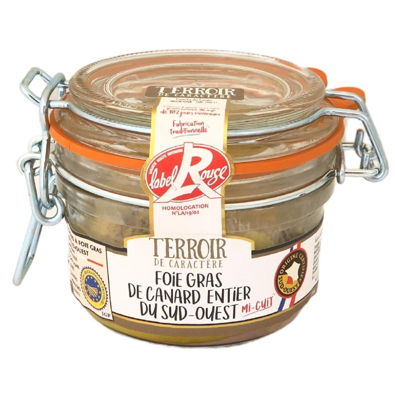TERROIR DE CARACTERE Foie gras de canard entier du Sud-Ouest mi-cuit Label Rouge 120g
