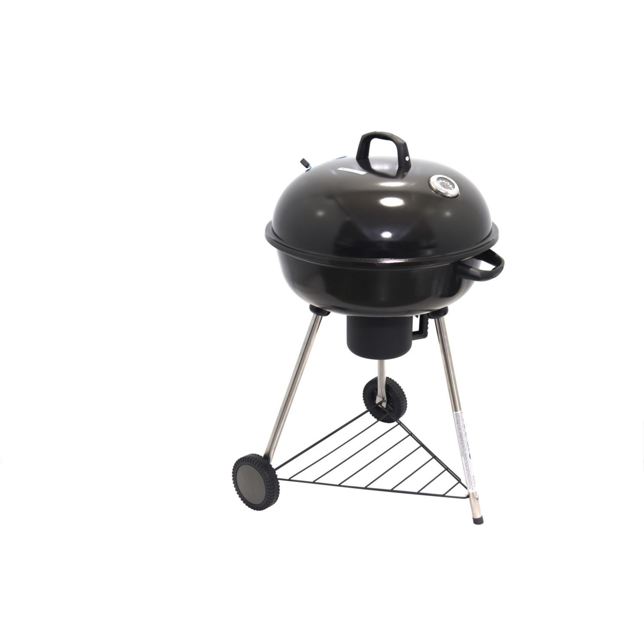 Voir la diapositive 2 : GARDENSTAR Barbecue charbon de bois en acier émaillé avec couvercle - D55cm