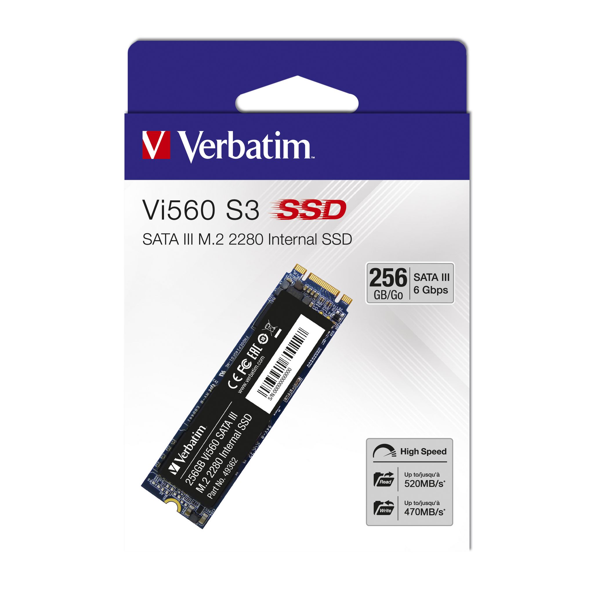 Voir la diapositive 1 : VERBATIM Disque dur SSDINT VI560 S3 256GO