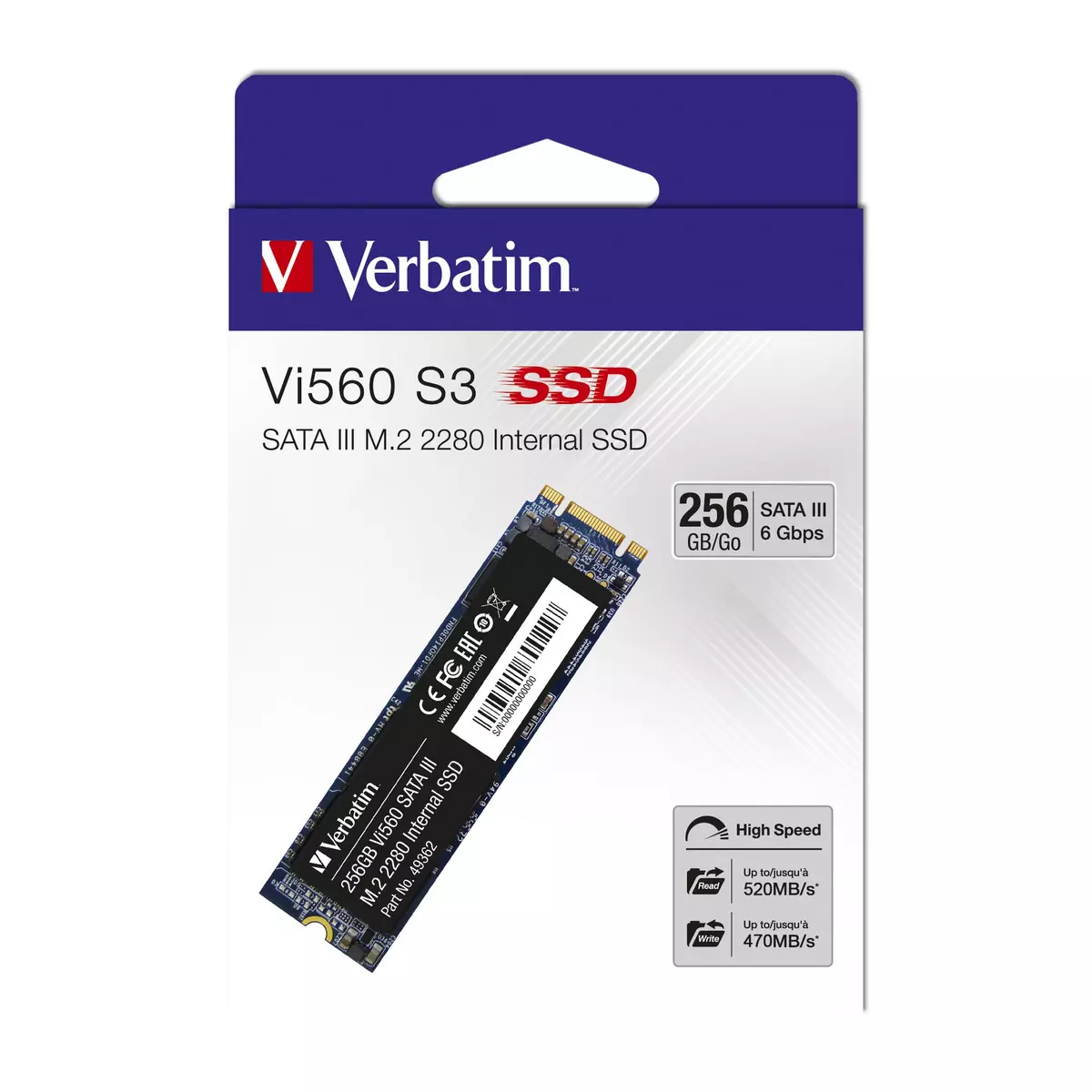 VERBATIM Disque dur SSDINT VI560 S3 256GO
