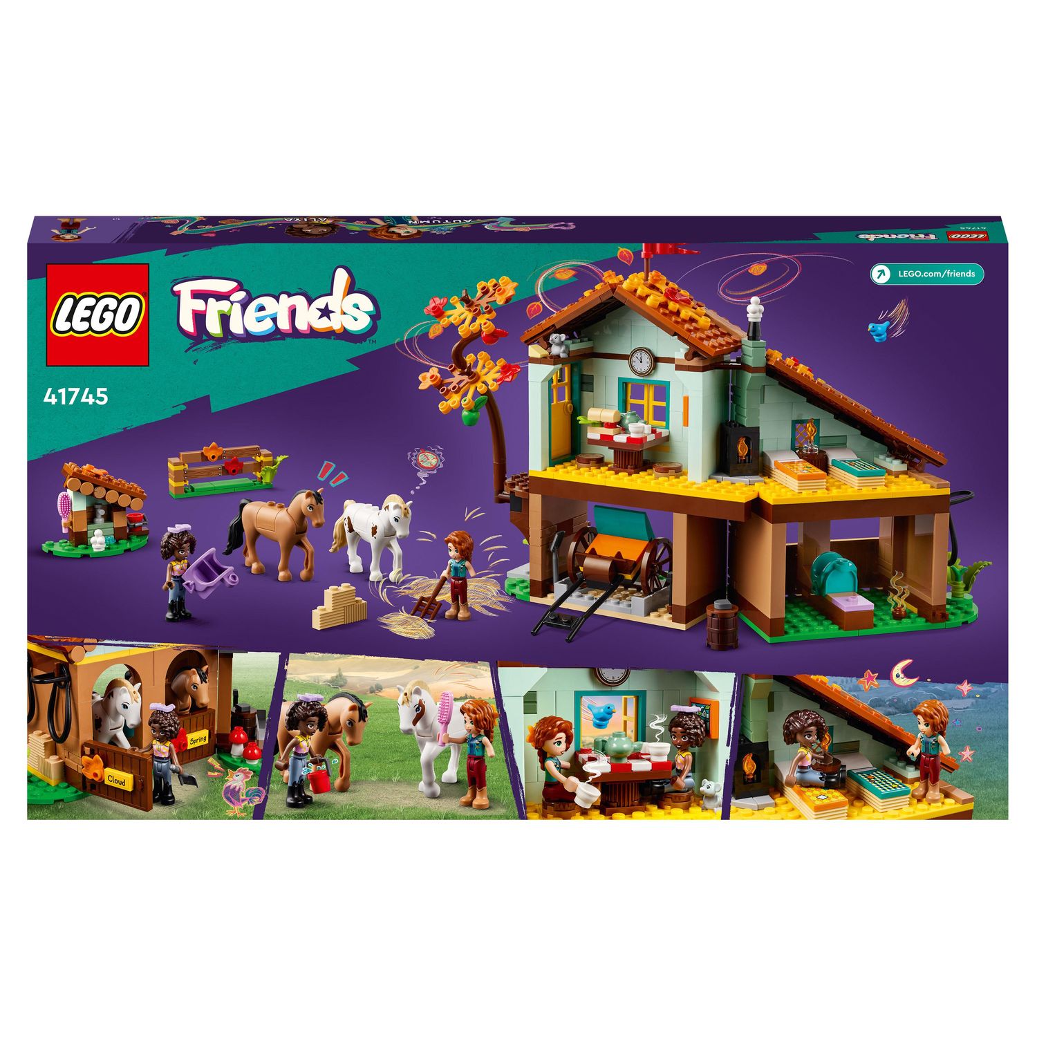 Voir la diapositive 2 : LEGO Friends 41745 - L'Écurie d'Autumn, Jouet avec Chevaux, Carrosse et Accessoires d'Équitation, Animaux de Ferme