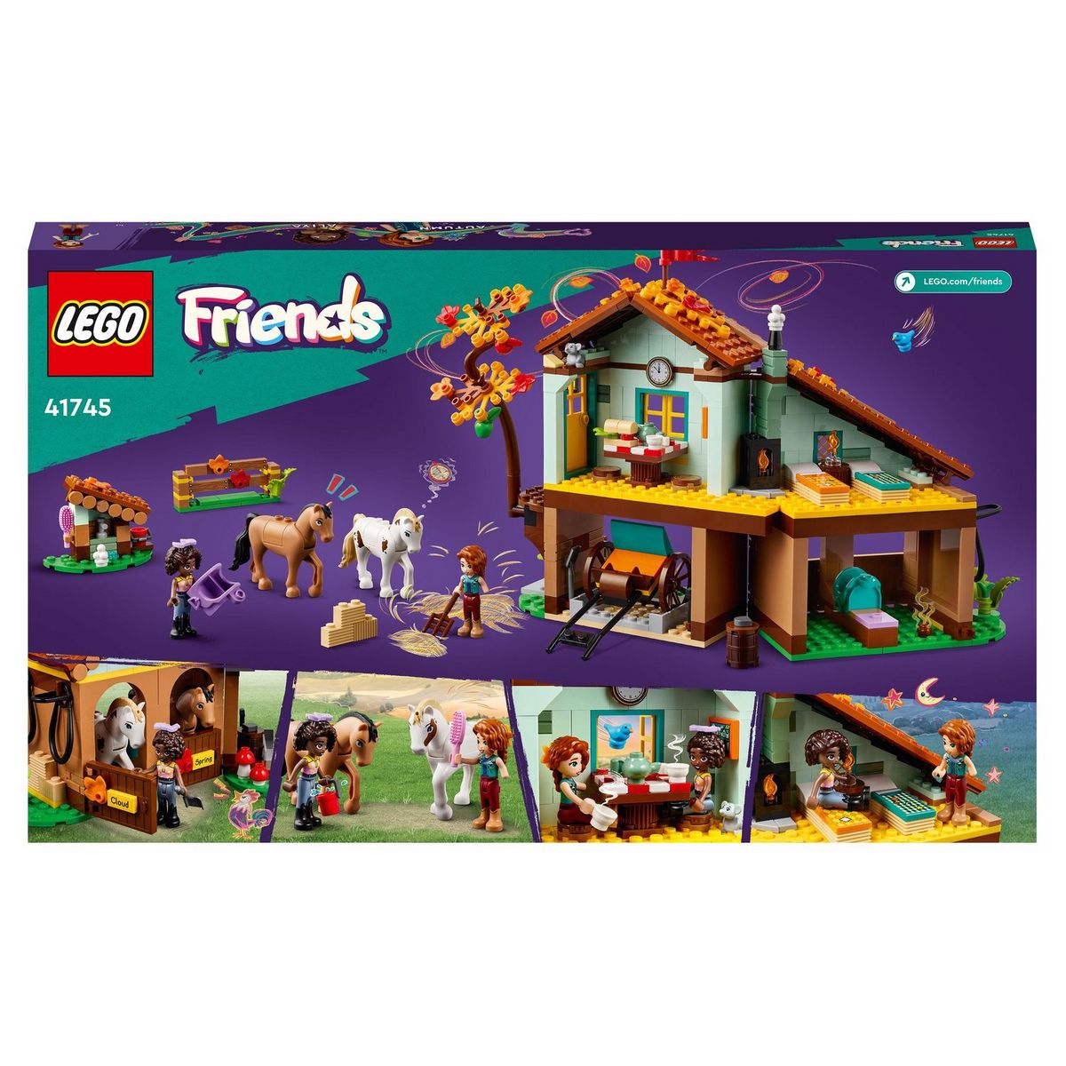 LEGO Friends 41745 - L'Écurie d'Autumn, Jouet avec Chevaux, Carrosse et Accessoires d'Équitation, Animaux de Ferme