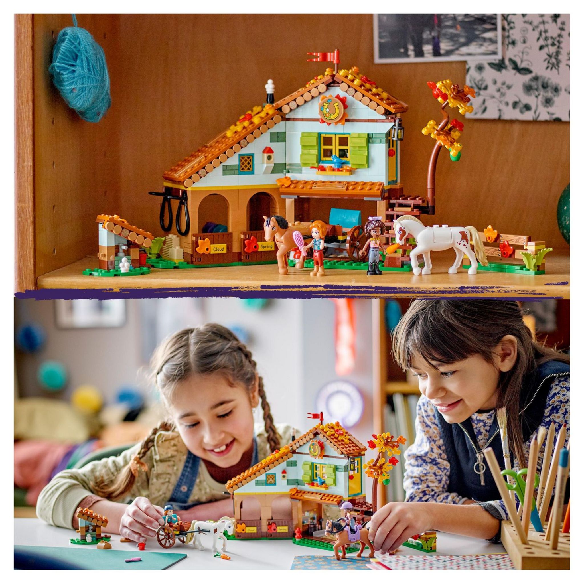 Voir la diapositive 3 : LEGO Friends 41745 - L'Écurie d'Autumn, Jouet avec Chevaux, Carrosse et Accessoires d'Équitation, Animaux de Ferme
