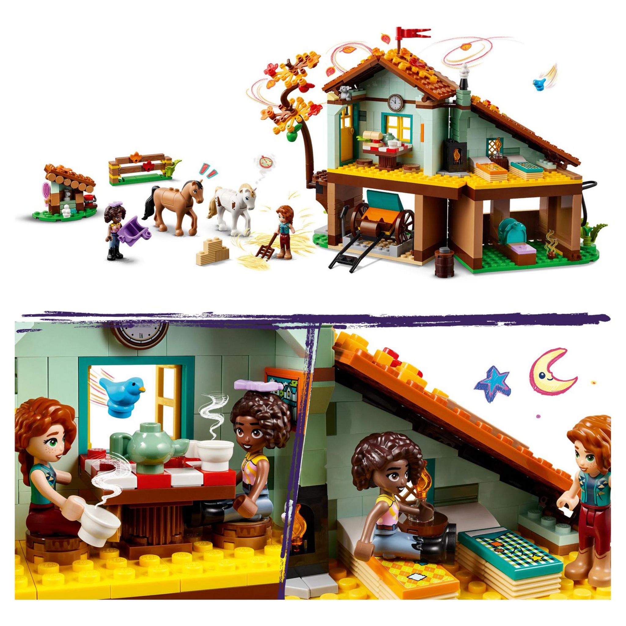 Voir la diapositive 5 : LEGO Friends 41745 - L'Écurie d'Autumn, Jouet avec Chevaux, Carrosse et Accessoires d'Équitation, Animaux de Ferme