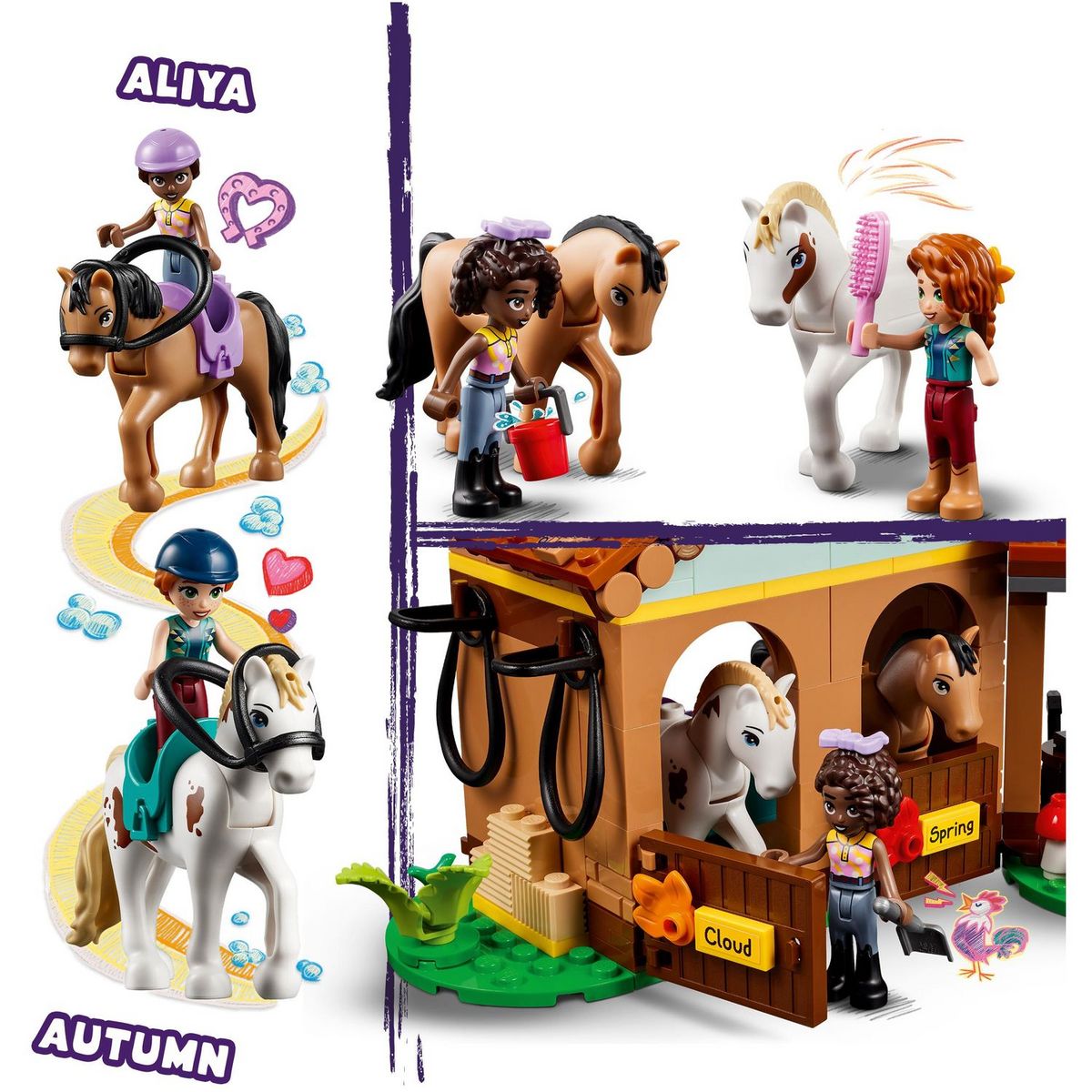 LEGO Friends 41745 - L'Écurie d'Autumn, Jouet avec Chevaux, Carrosse et Accessoires d'Équitation, Animaux de Ferme