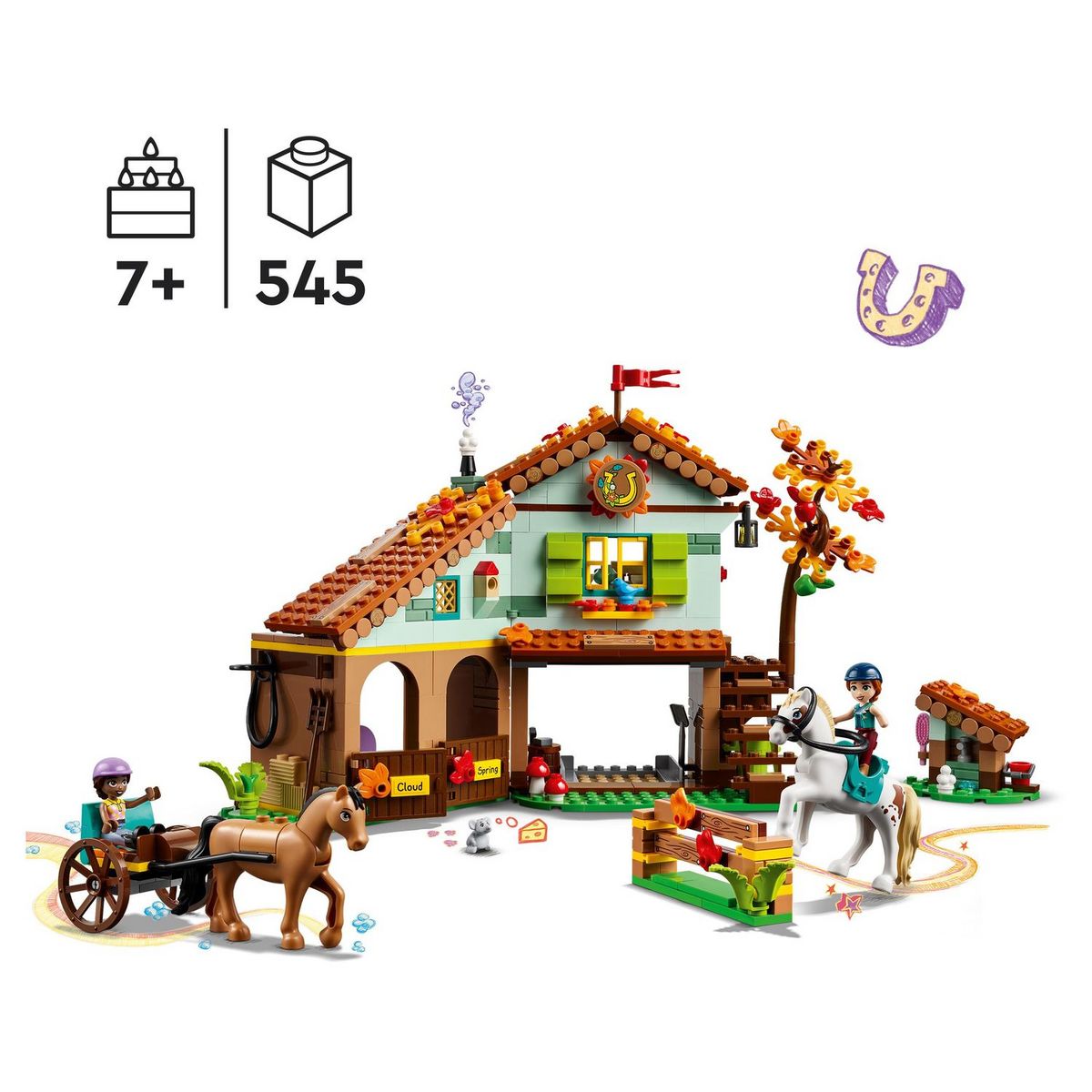 LEGO Friends 41745 - L'Écurie d'Autumn, Jouet avec Chevaux, Carrosse et Accessoires d'Équitation, Animaux de Ferme