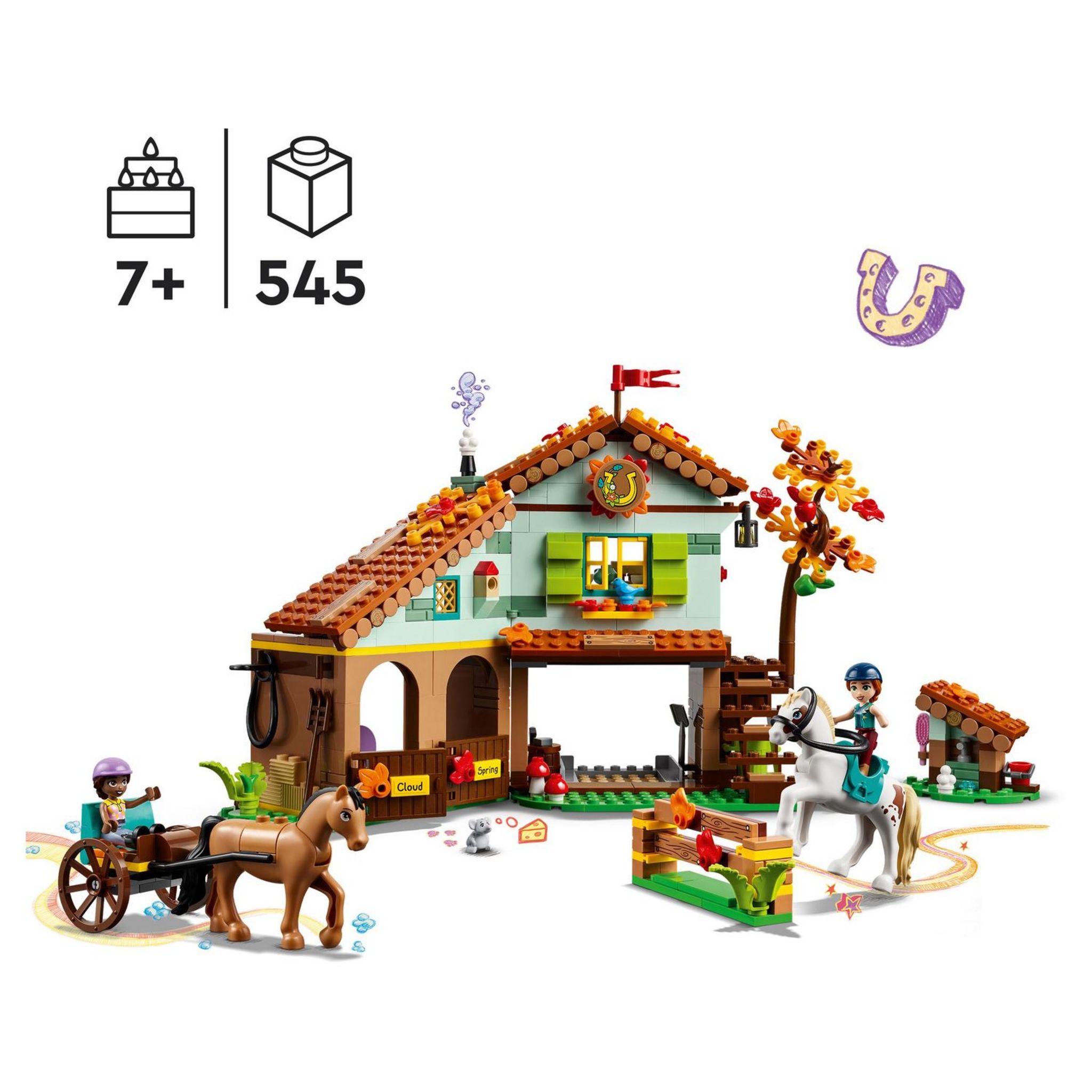Voir la diapositive 7 : LEGO Friends 41745 - L'Écurie d'Autumn, Jouet avec Chevaux, Carrosse et Accessoires d'Équitation, Animaux de Ferme