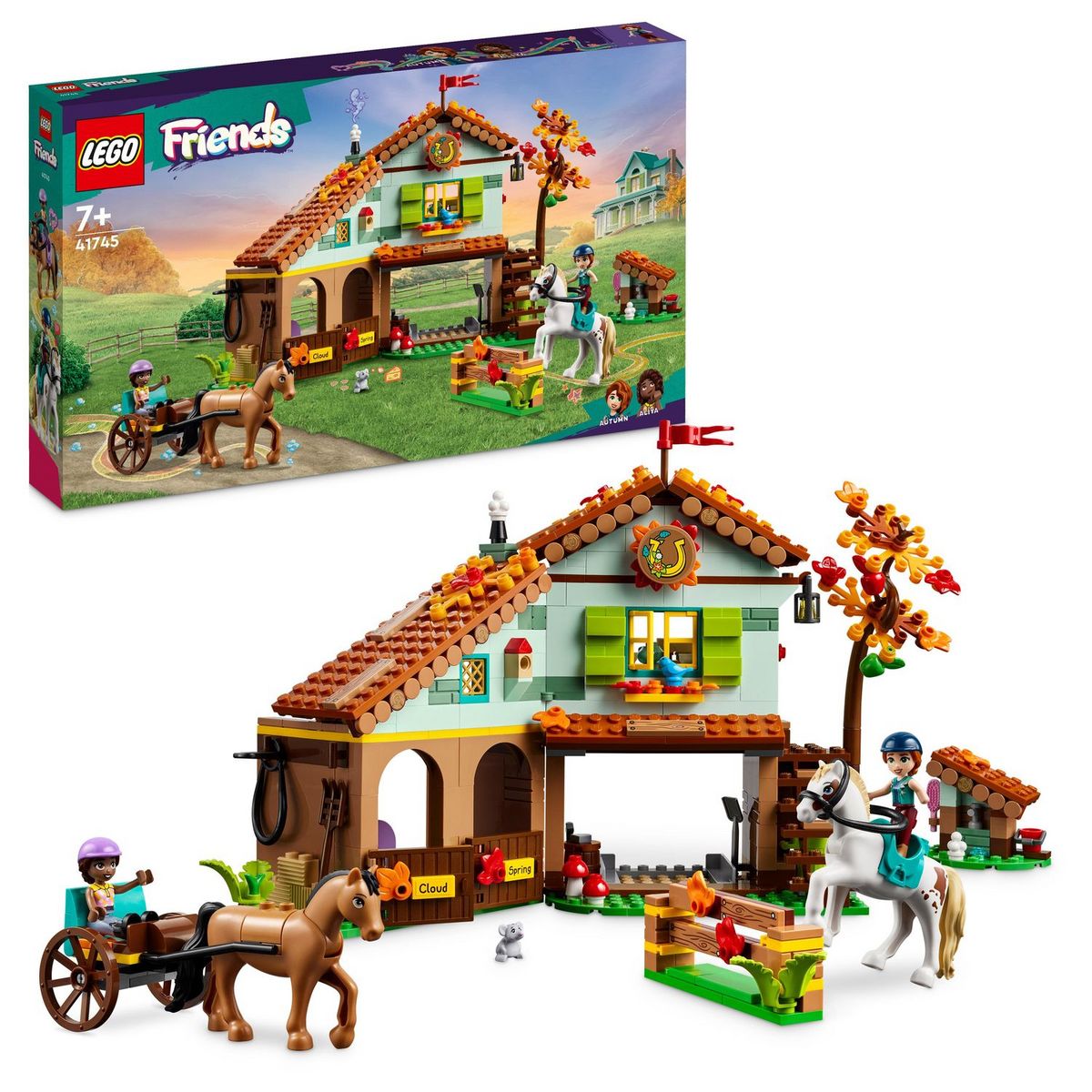 LEGO Friends 41745 - L'Écurie d'Autumn, Jouet avec Chevaux, Carrosse et Accessoires d'Équitation, Animaux de Ferme