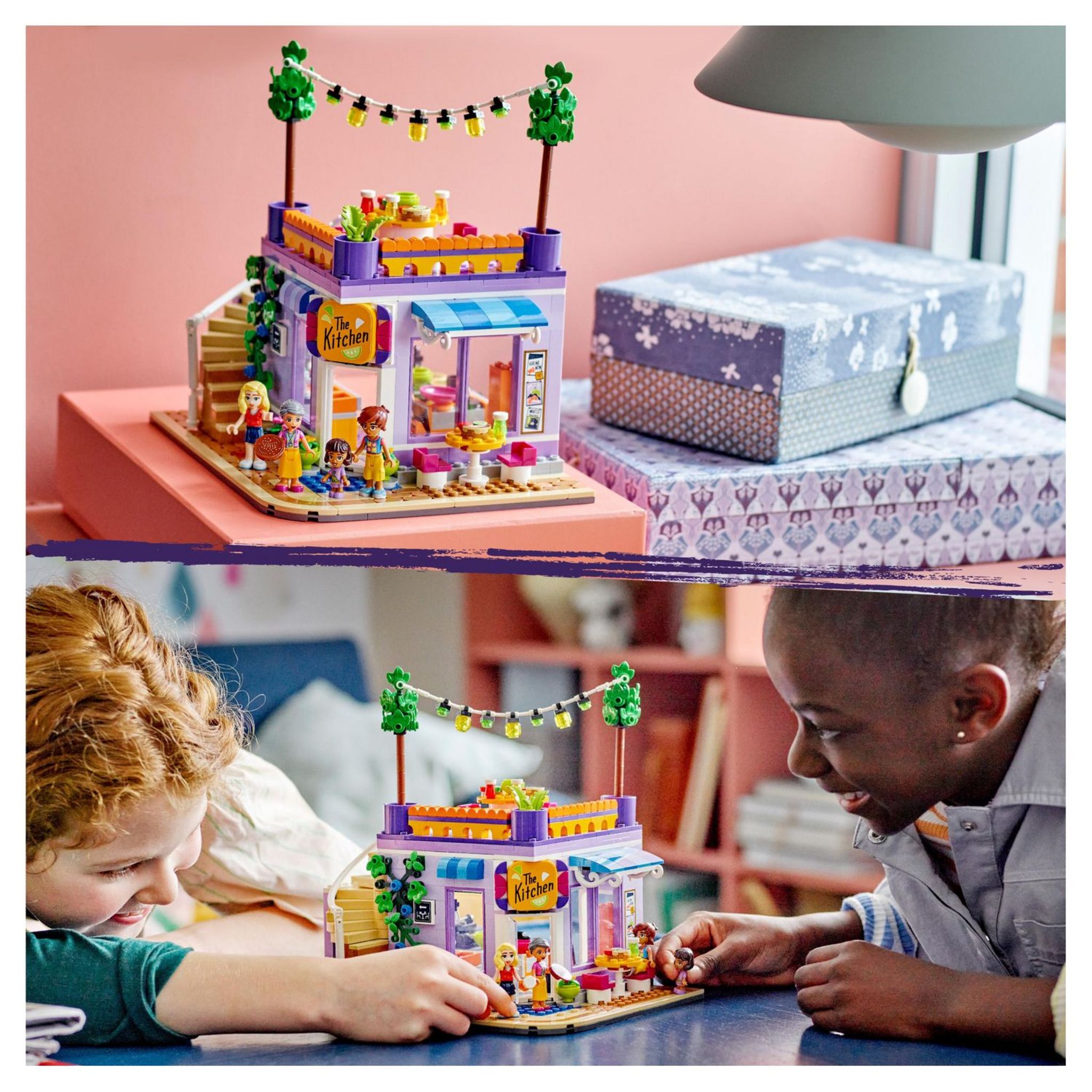 Voir la diapositive 3 : LEGO Friends 41747 - La Cuisine Collective de Heartlake City, Jouet avec Accessoires de Maison, 3 Mini-Poupées plus Figurine Churro le Chat, À Combiner avec le Centre Collectif