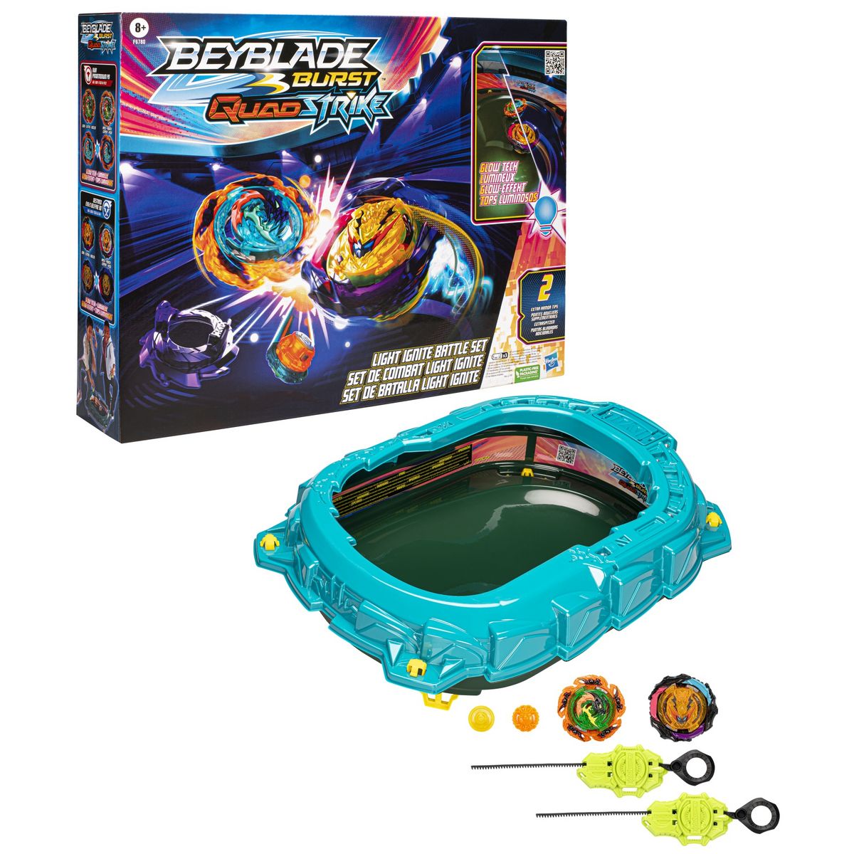 HASBRO Set de combat Light Ignite Beyblade Burst QuadStrike