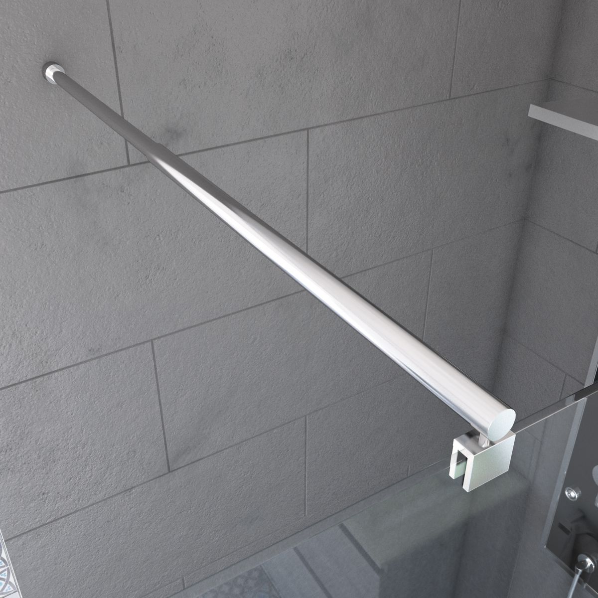 AURLANE Barre de fixation murale extensible pour douche à l'italienne - 70 à 100 cm