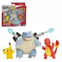BANDAI Pack de 3 figurines Pokémon : Pikachu, Reptincel et Tortank