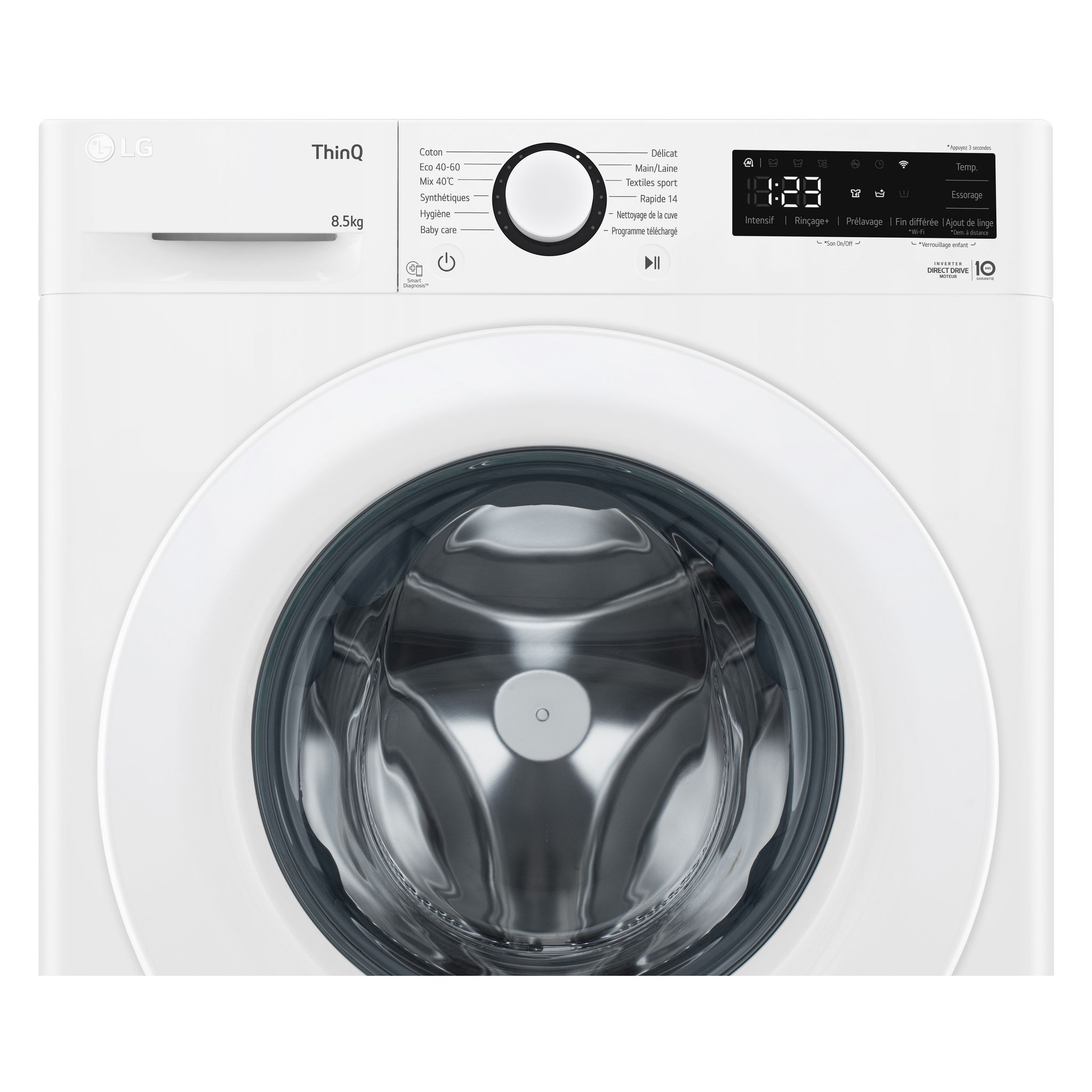 Voir la diapositive 8 : LG Lave linge hublot à induction F82AV33WH, 8.5 Kg, 1200 T/min, A