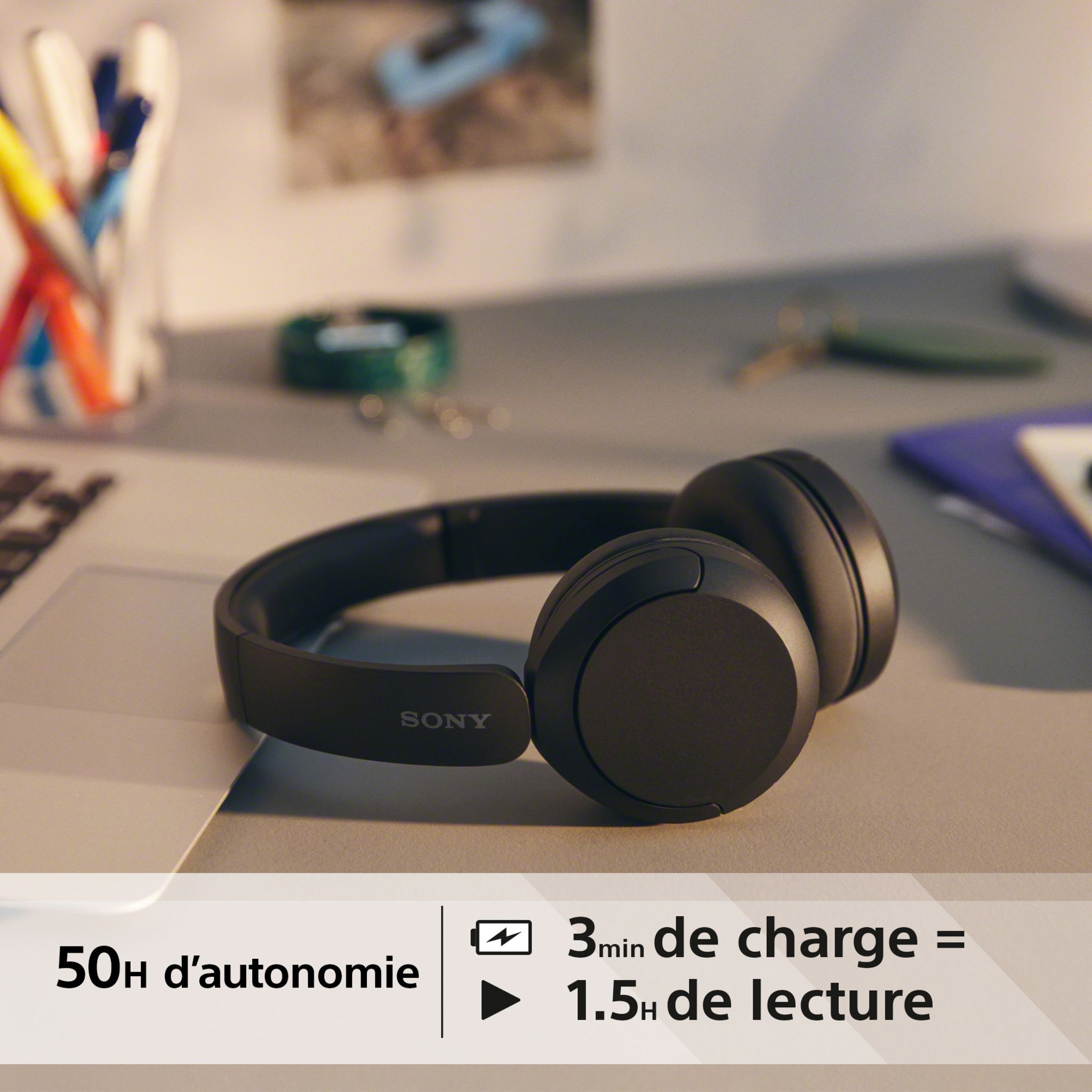 Voir la diapositive 9 : SONY Casque WH CH520 - Noir