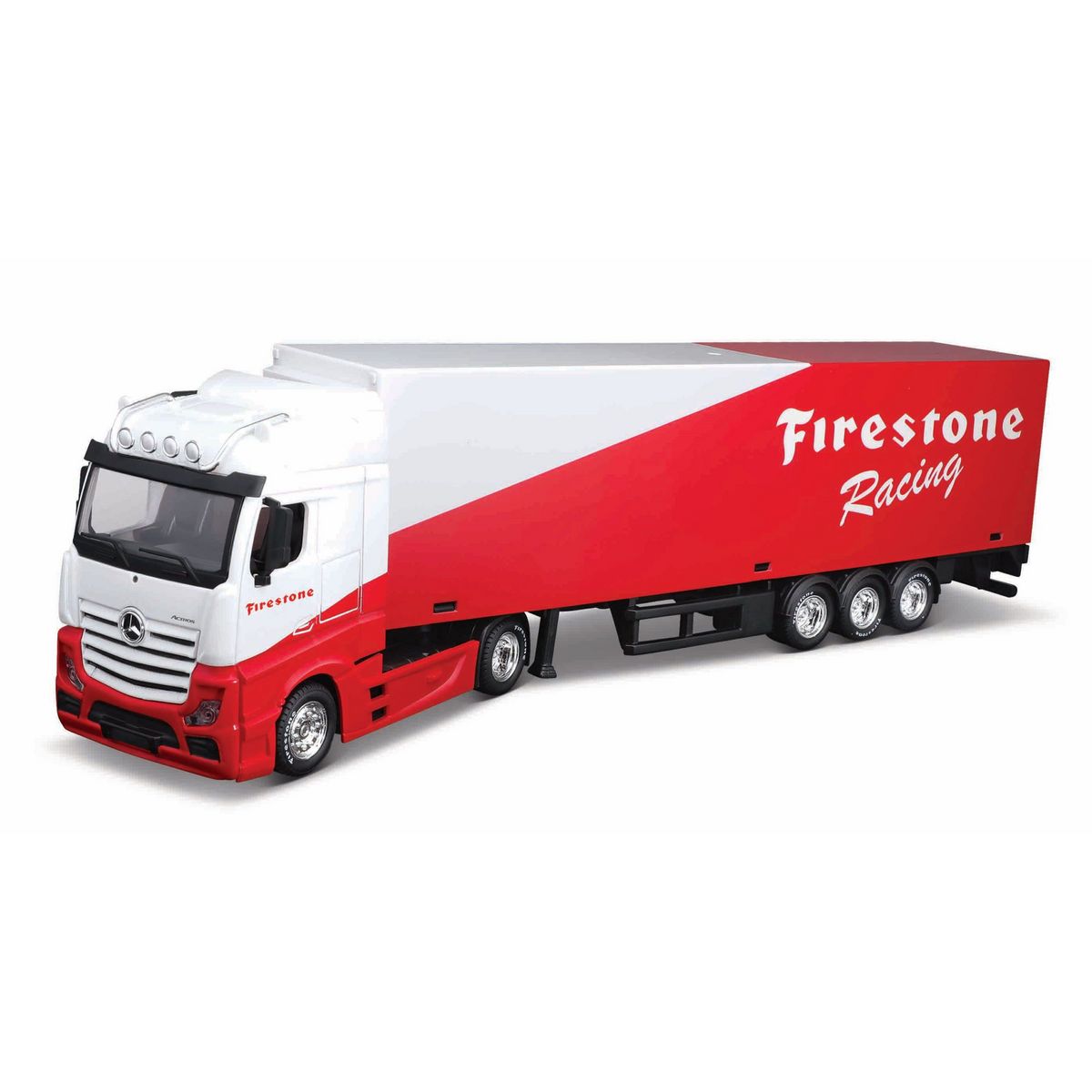 BBURAGO Véhicule Street fire - Camion avec remorque Mercedes Benz 1/43