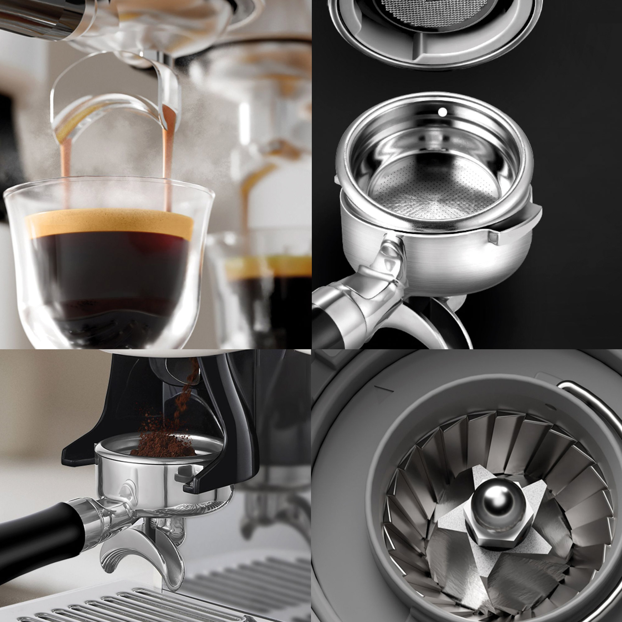 Voir la diapositive 6 : KITCHENCOOK Machine à café expresso avec broyeur BIG VENICE - Noir