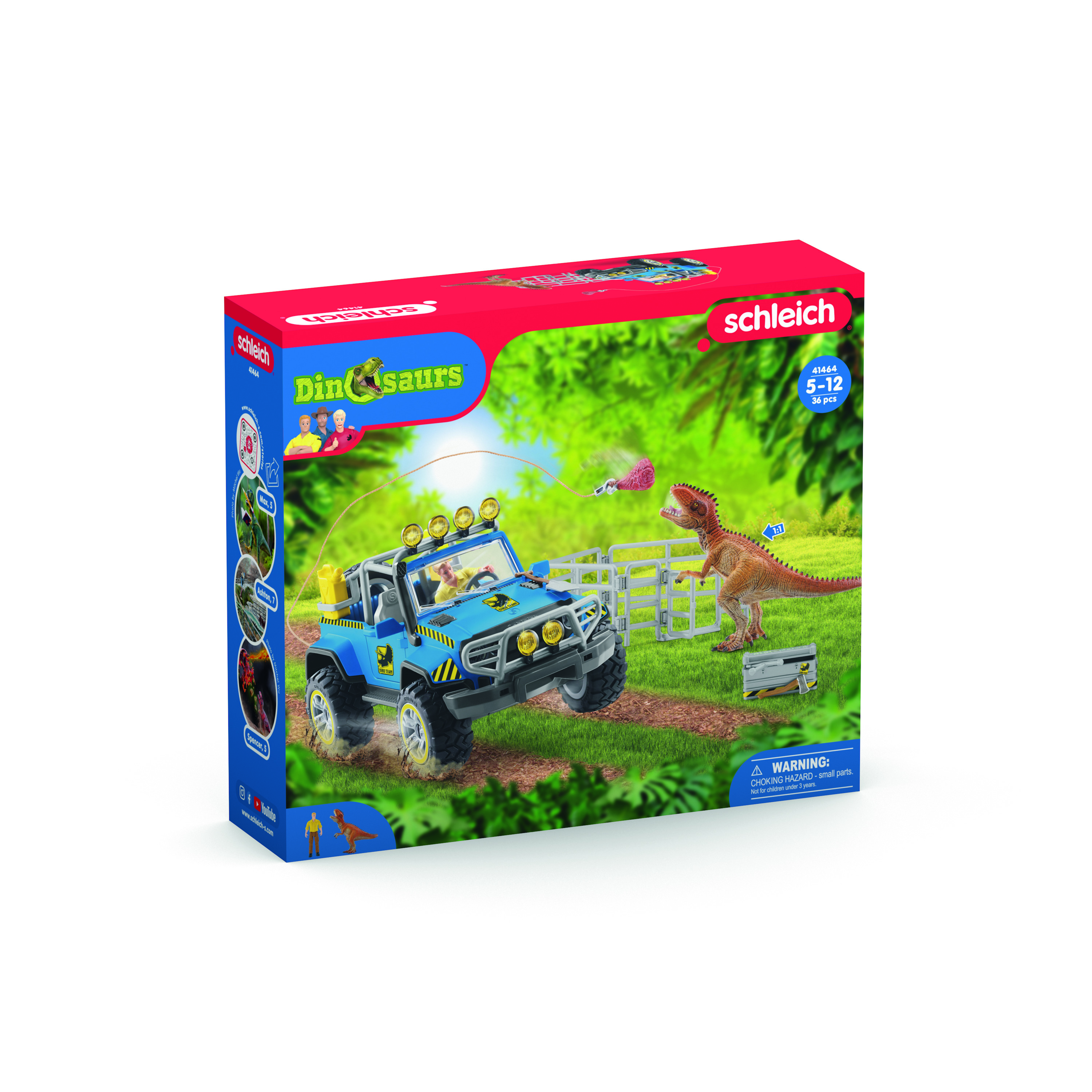 Voir la diapositive 2 : PLAYMOBIL Figurine Voiture Tout Terrain Avec Avant Poste Dino
