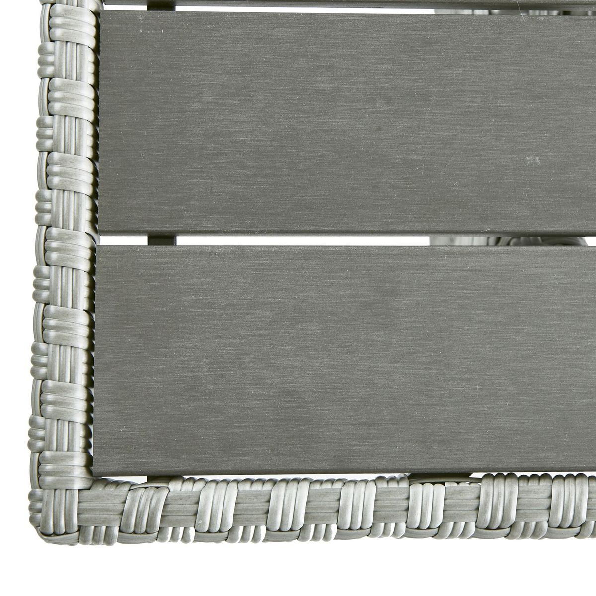 GARDENSTAR Salon de jardin - 6 places - Acier et revêtement tressé - Gris