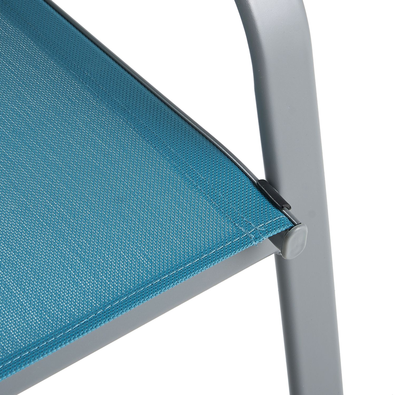 Voir la diapositive 3 : Fauteuil de jardin - Textilène et acier - Crépuscule