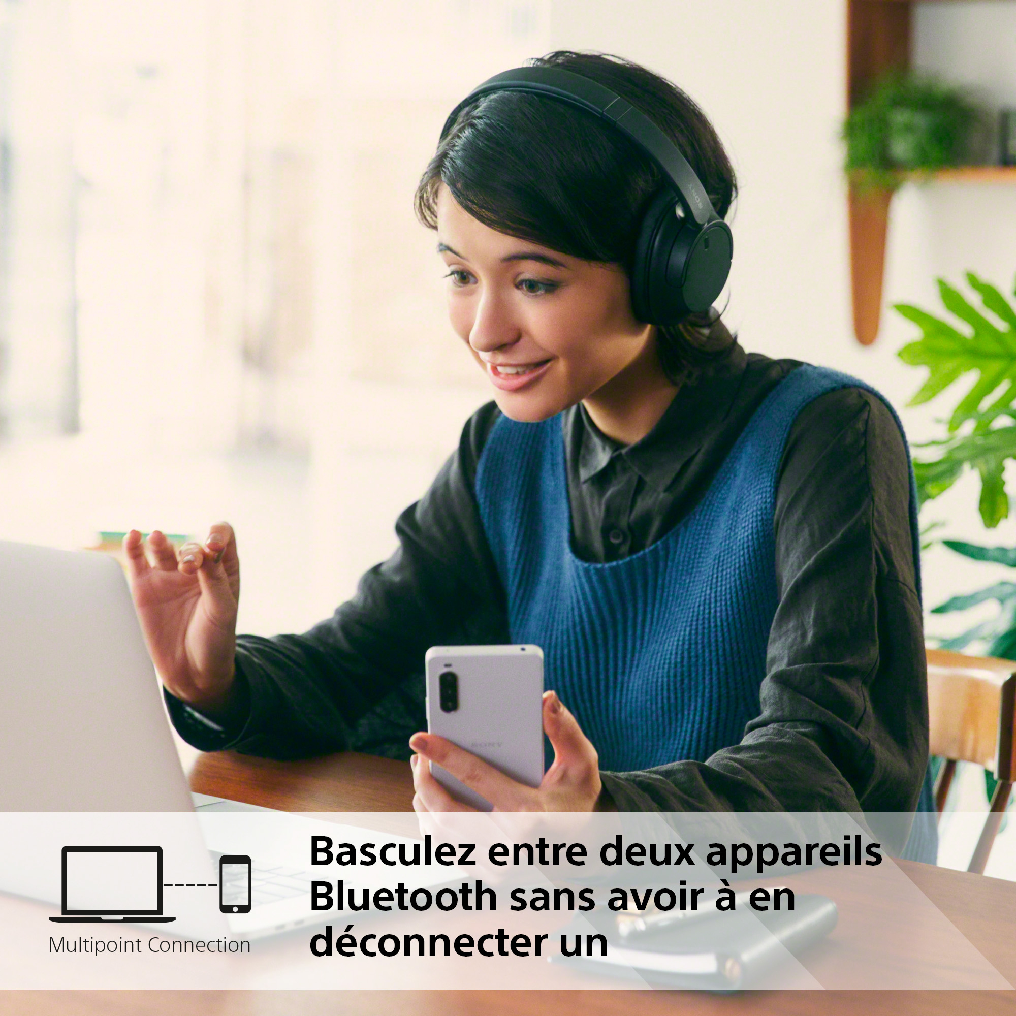 Voir la diapositive 5 : SONY Casque WH CH720 - Noir