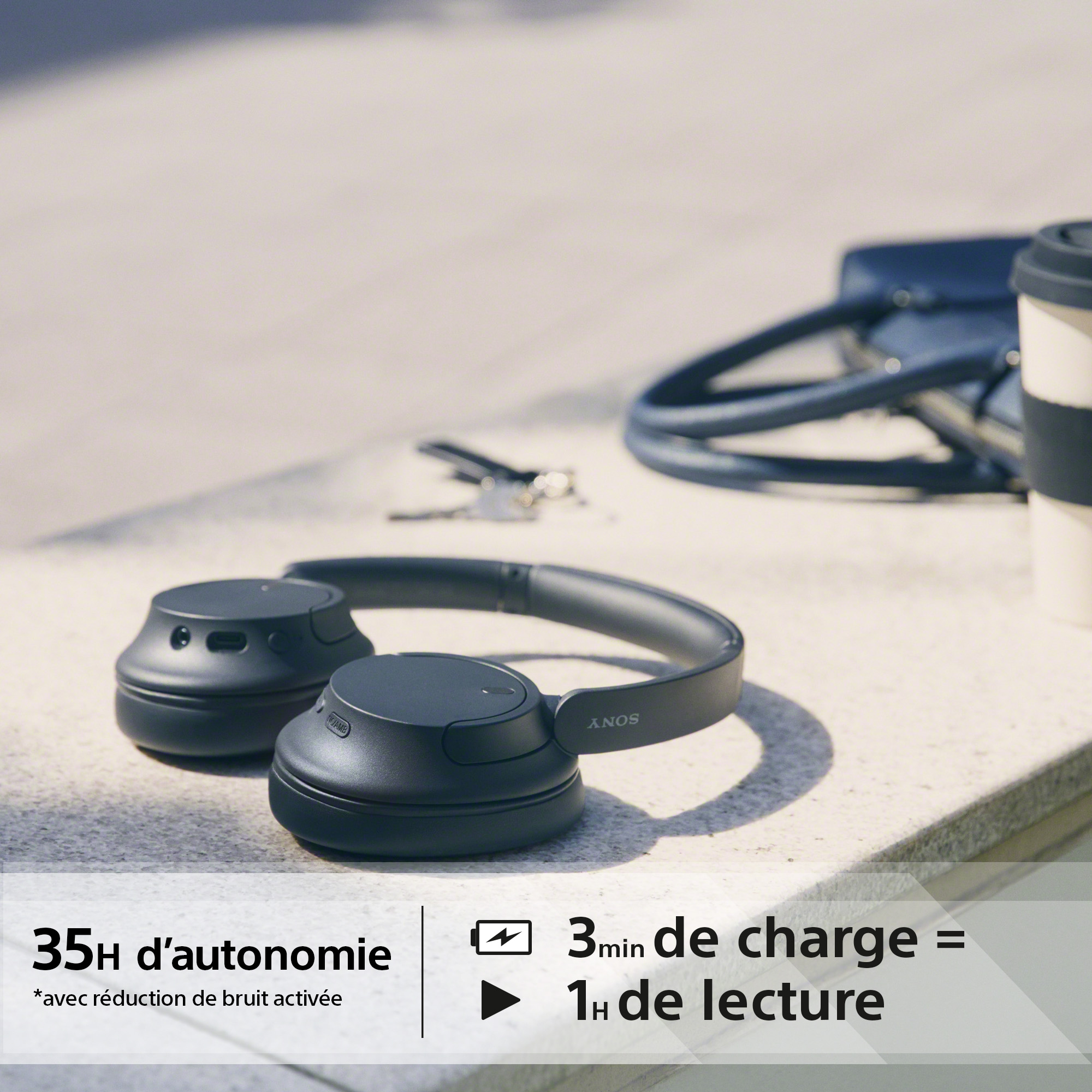 Voir la diapositive 8 : SONY Casque WH CH720 - Noir