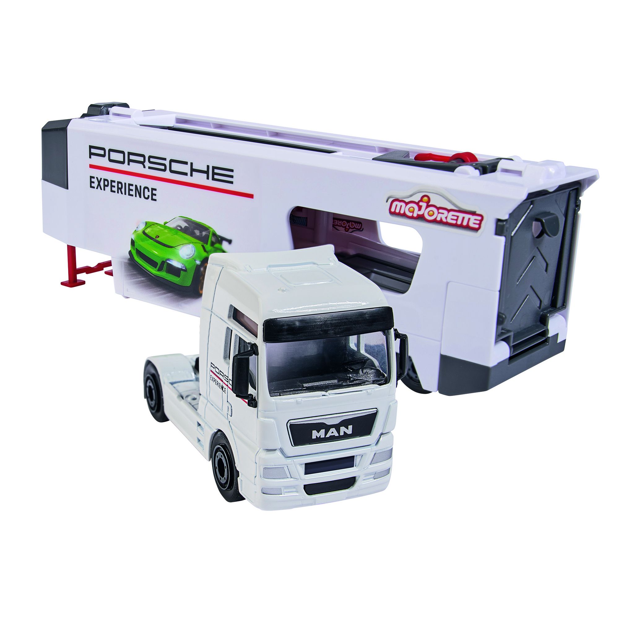 Voir la diapositive 2 : SMOBY Véhicule Porsche Truck Experience +4 véhicules Majorette