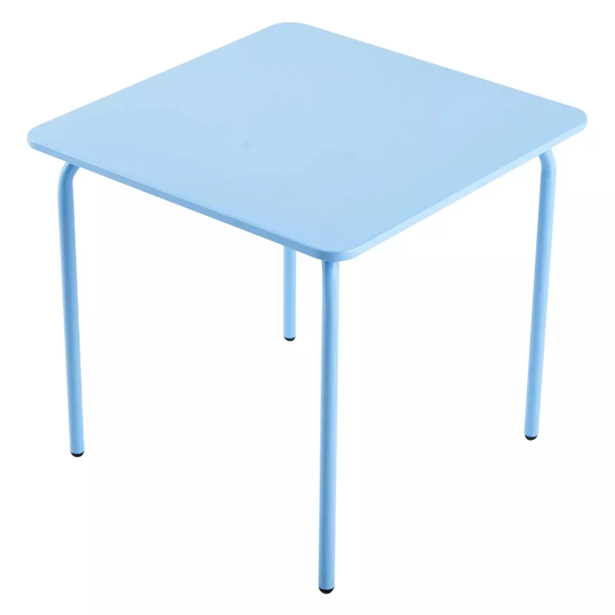 GARDENSTAR Table de jardin de jardin carrée enfant - 2 places - Acier - Bleu