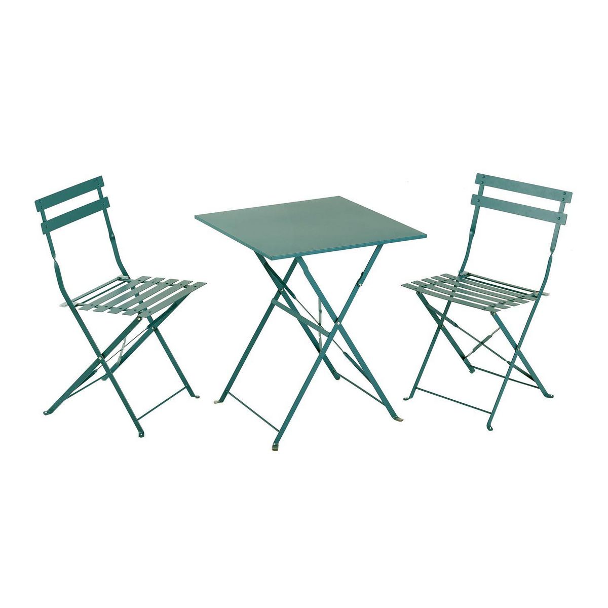 GARDENSTAR Table de jardin de jardin carrée pliable - 2 places - Acier - Crépuscule