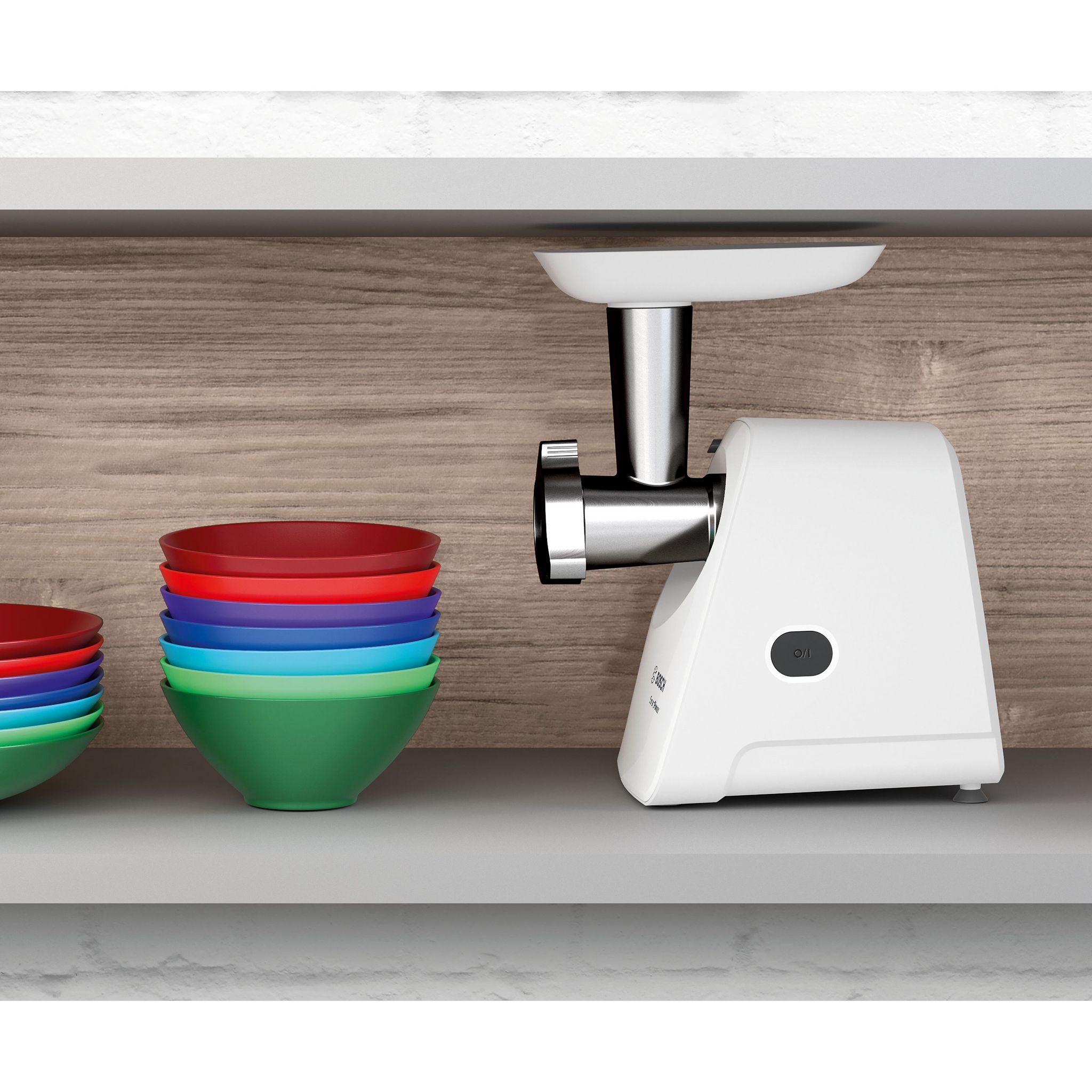 Voir la diapositive 2 : BOSCH Hachoir électrique MFW2500W - Blanc