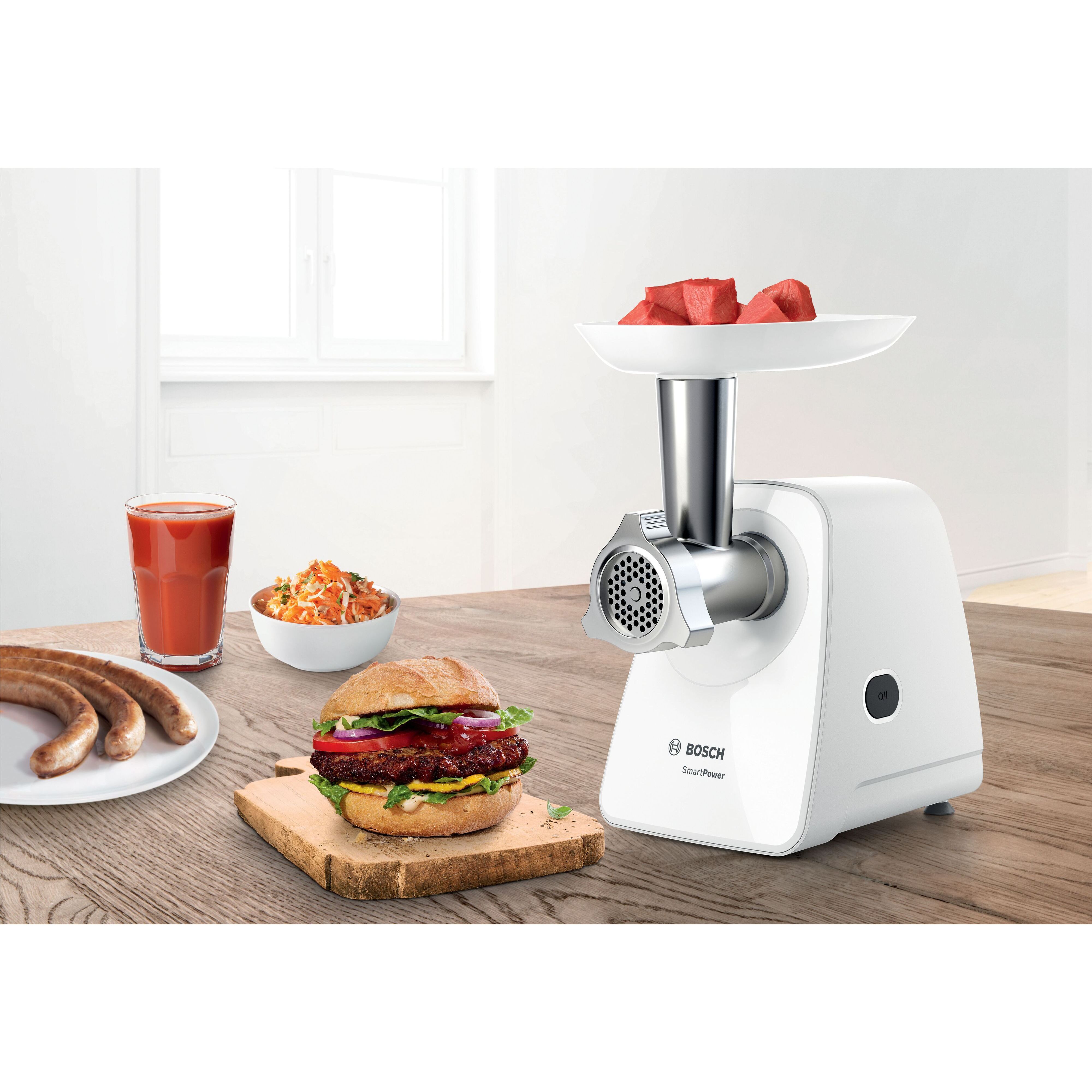 Voir la diapositive 7 : BOSCH Hachoir électrique MFW2500W - Blanc