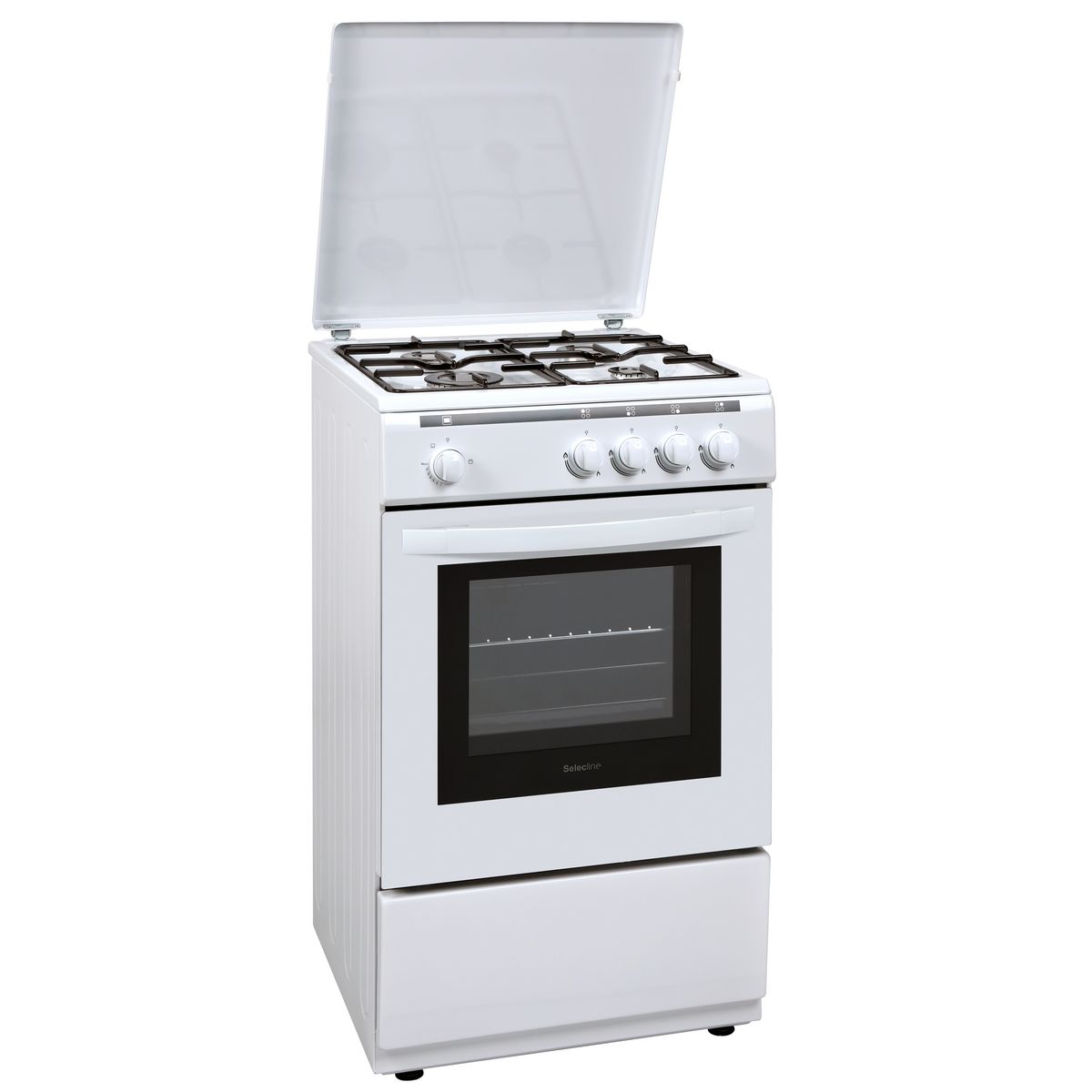 SELECLINE Cuisinière à gaz 600146818, 4 foyers, Four à gaz
