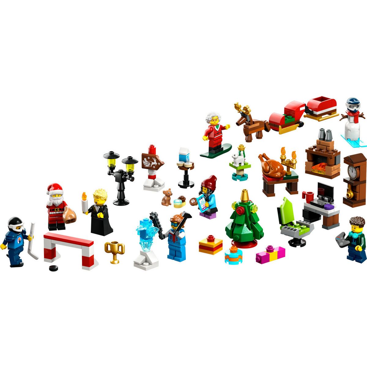 LEGO LEGO City 60381 Calendrier de l'Avent 2023, avec 24 Cadeaux dont Figurines du Père Noël et du Renne, Cadeau de Noël