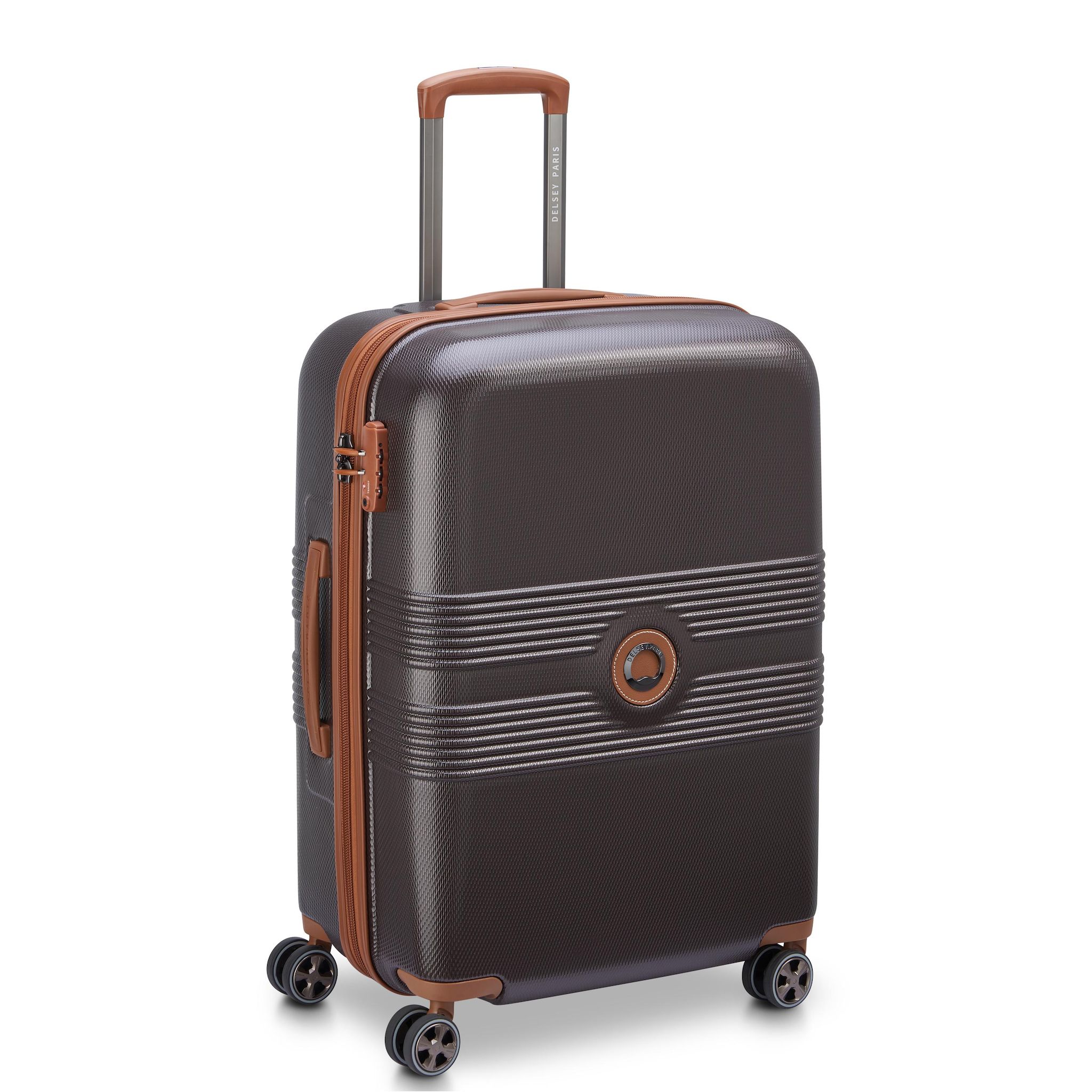 Voir la diapositive 3 : DELSEY Valise Flanerie ABS 76cm 4 roues directionnelles - Chocolat